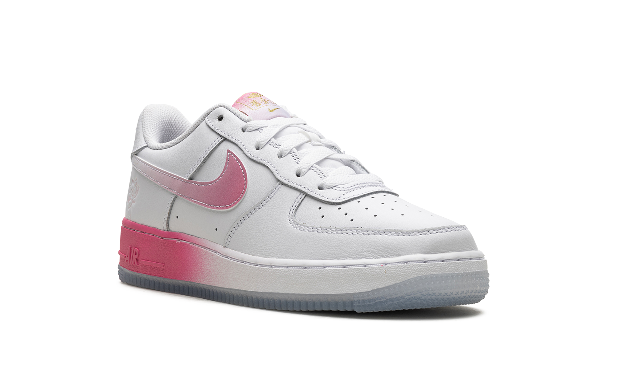 nike air force 1 low lv8 san francisco chinatown lotus flower gs+FD1023-100+diagnol right view