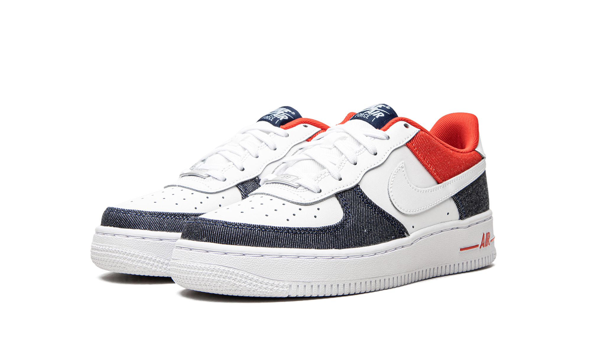 nike air force 1 low lv8 usa gs+DJ5180-100+diagnol left view