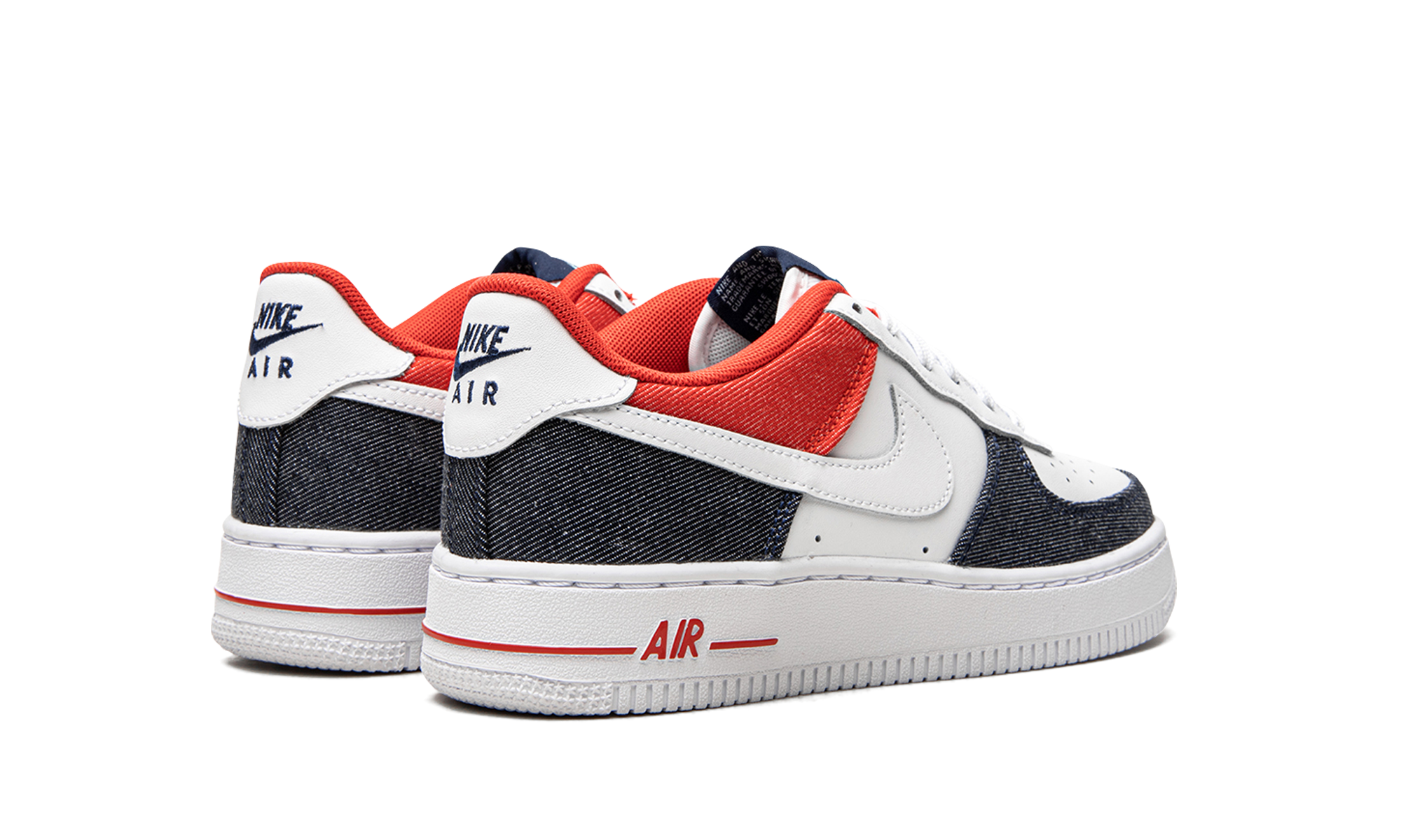nike air force 1 low lv8 usa gs+DJ5180-100+diagnol right behind view