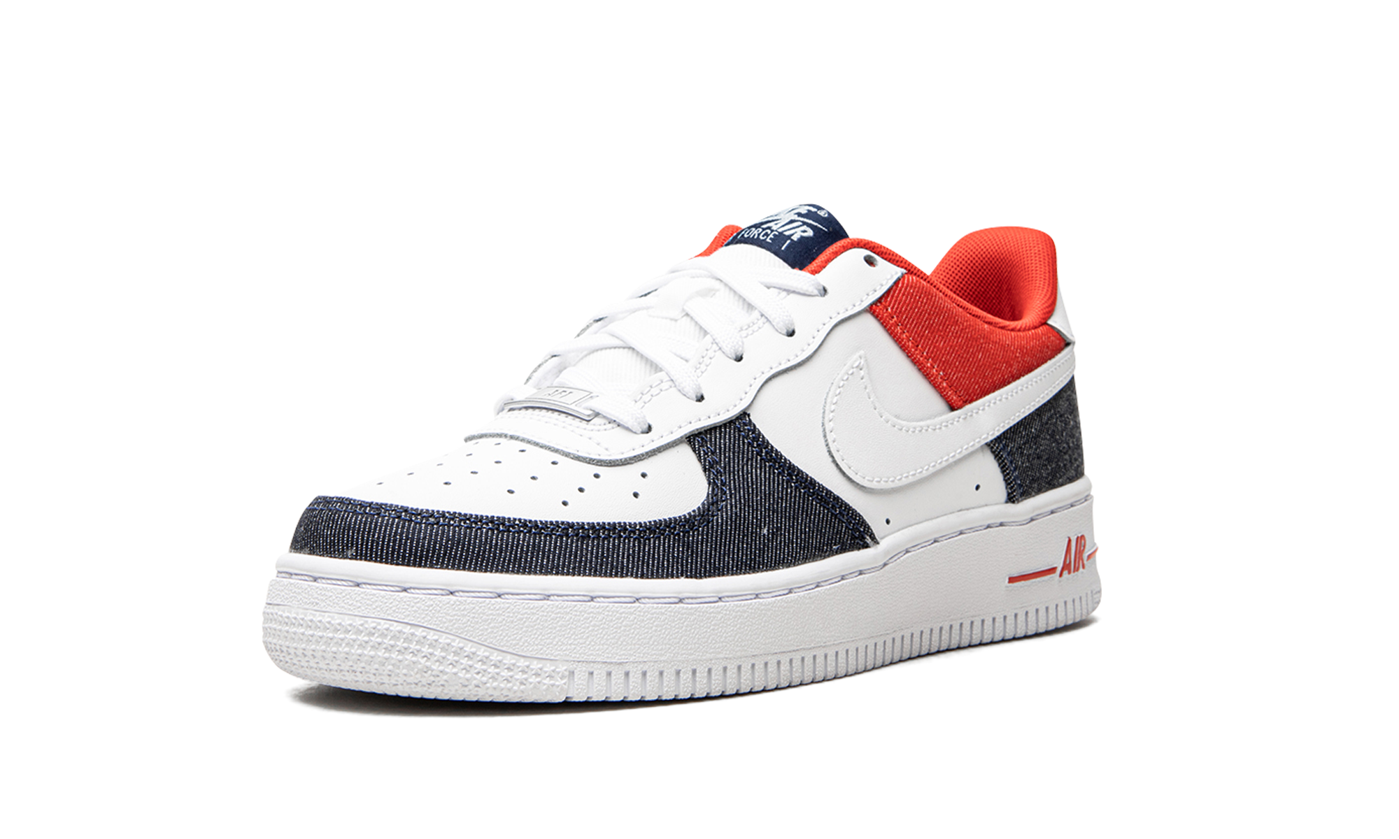 nike air force 1 low lv8 usa gs+DJ5180-100+left diagnol single view