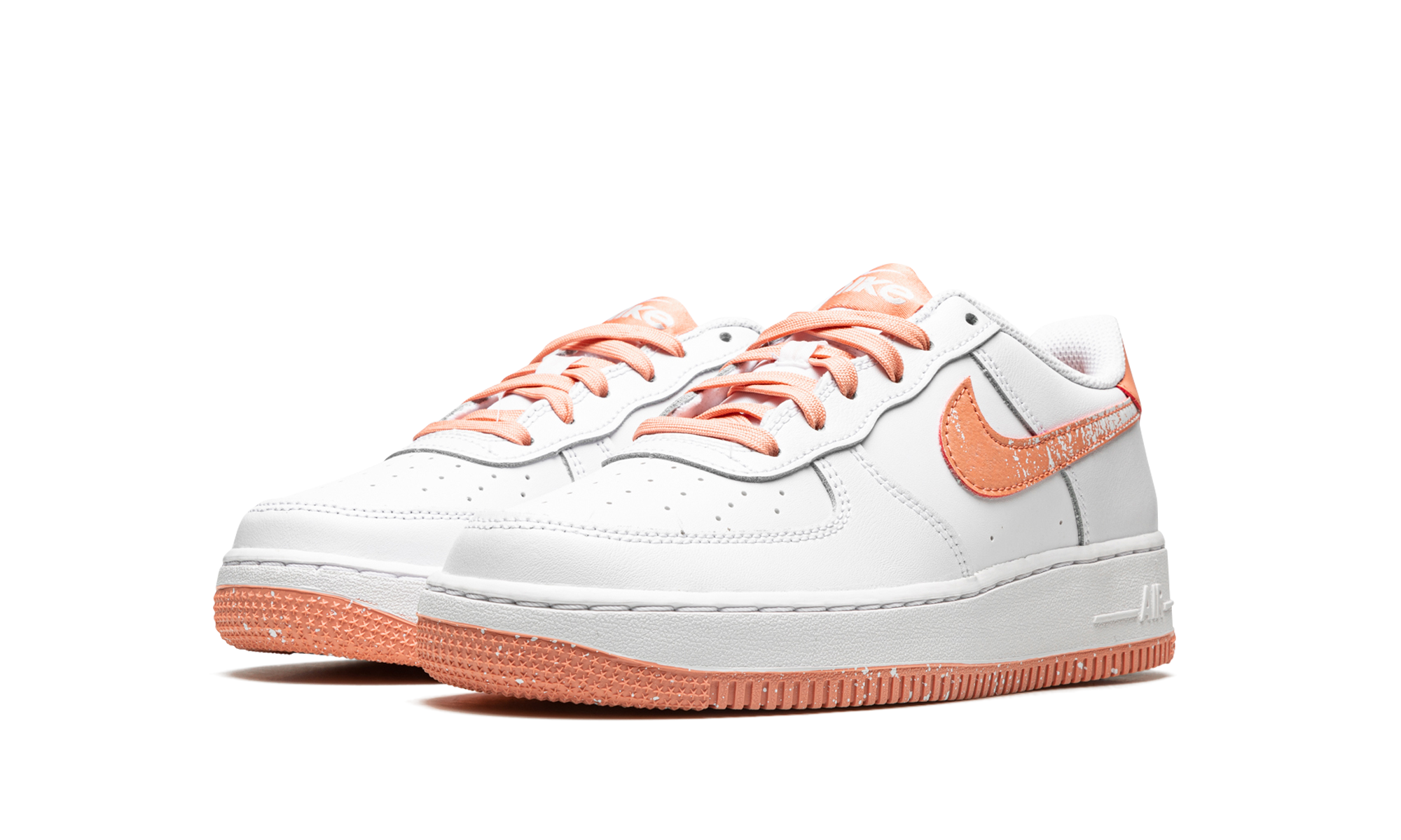 nike air force 1 low lv8 white light madder root gs+DM0985-100+diagnol left view