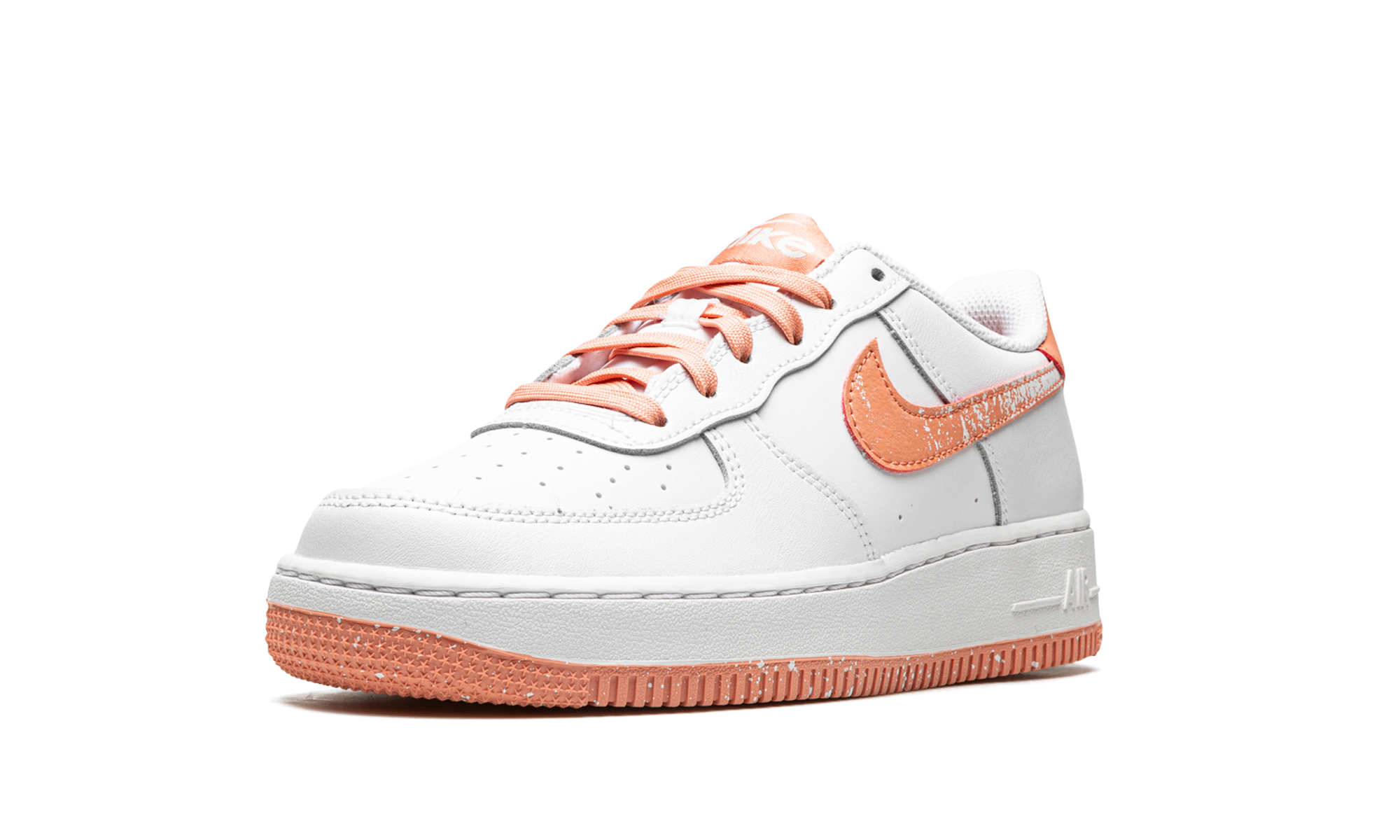 nike air force 1 low lv8 white light madder root gs+DM0985-100+left diagnol single view