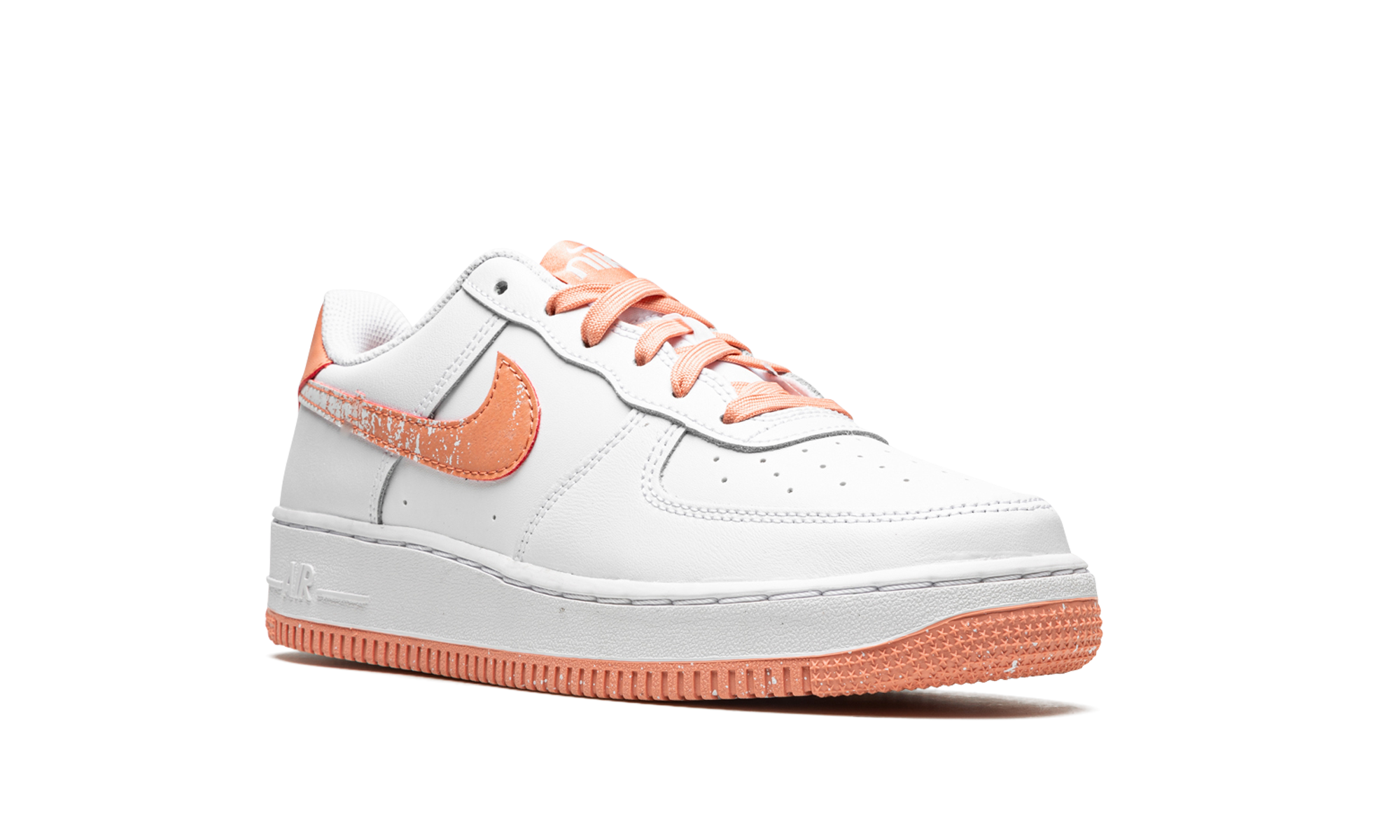 nike air force 1 low lv8 white light madder root gs+DM0985-100+diagnol right view