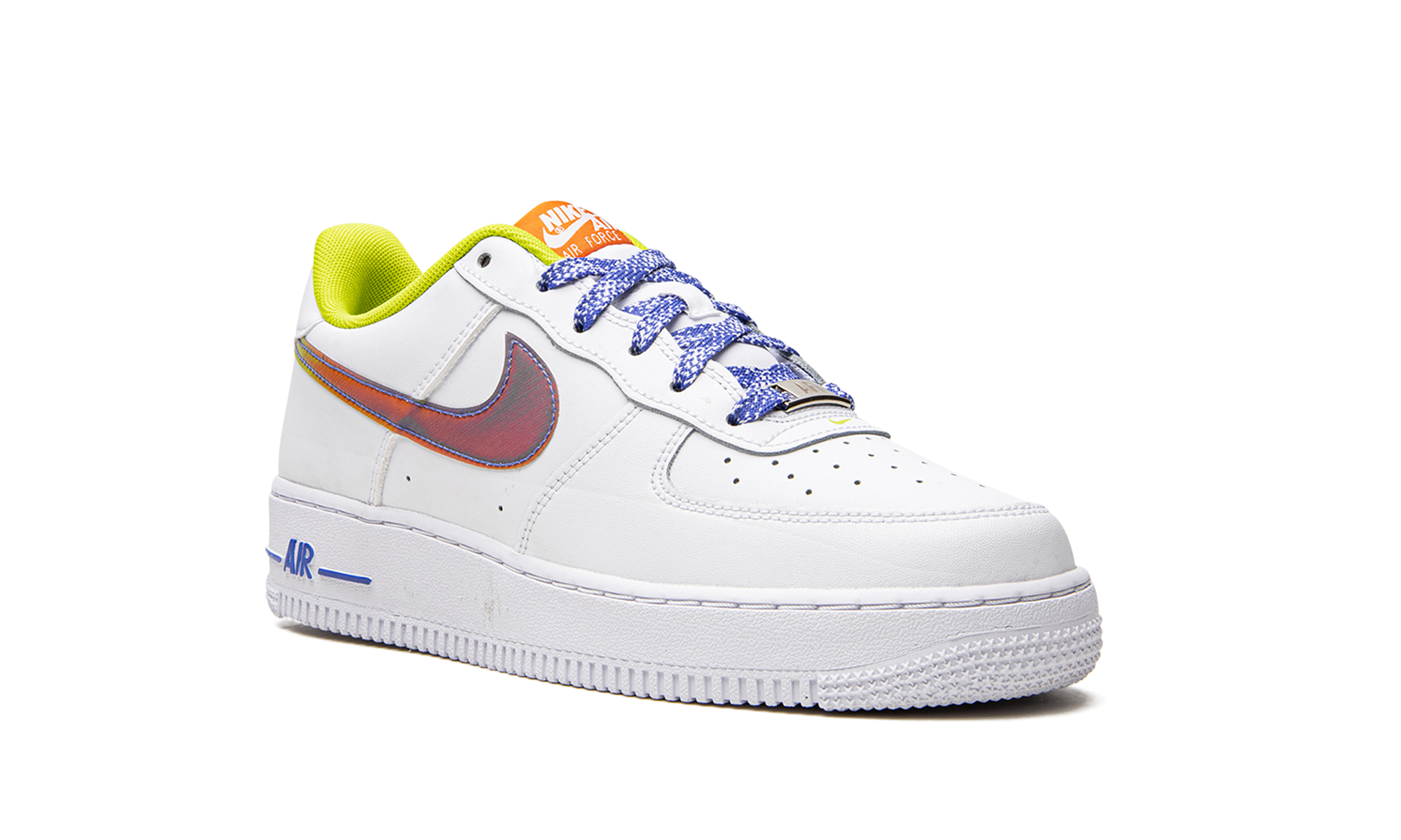 nike air force 1 low lv8 white magma orange gs+DQ7767-100+diagnol right view