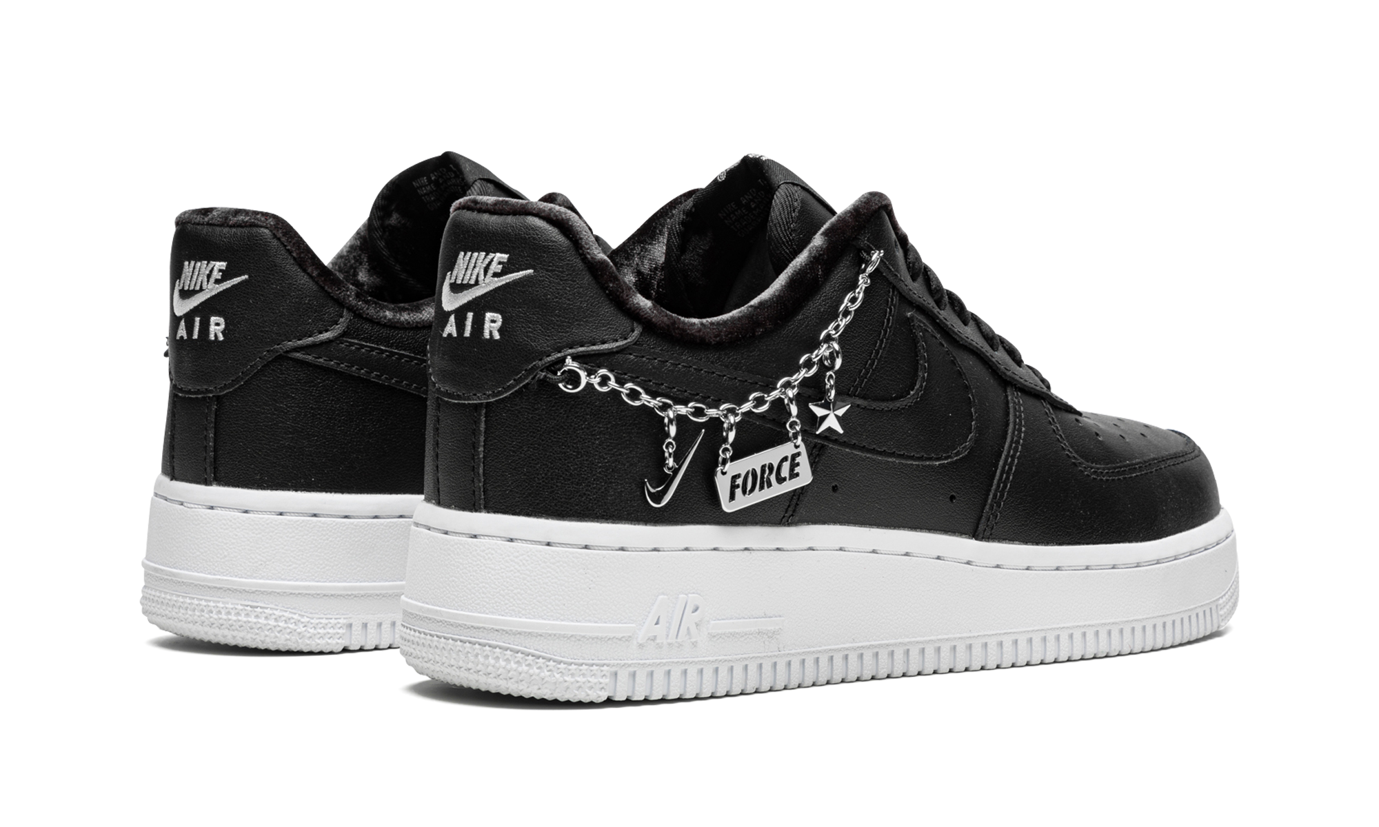 nike air force 1 low lx black pendant women s+DD1525-001+diagnol right behind view