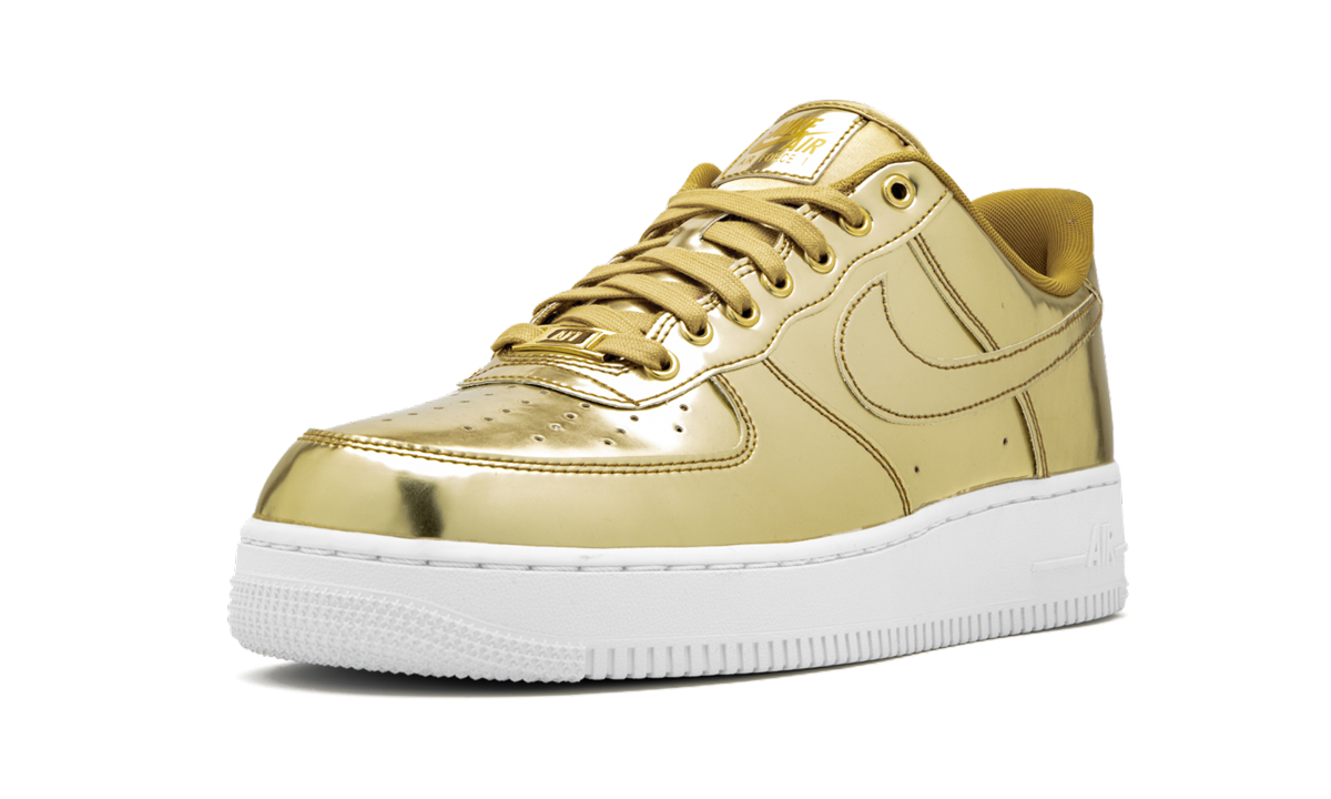 nike air force 1 low metallic gold women s+CQ6566-700+left diagnol single view