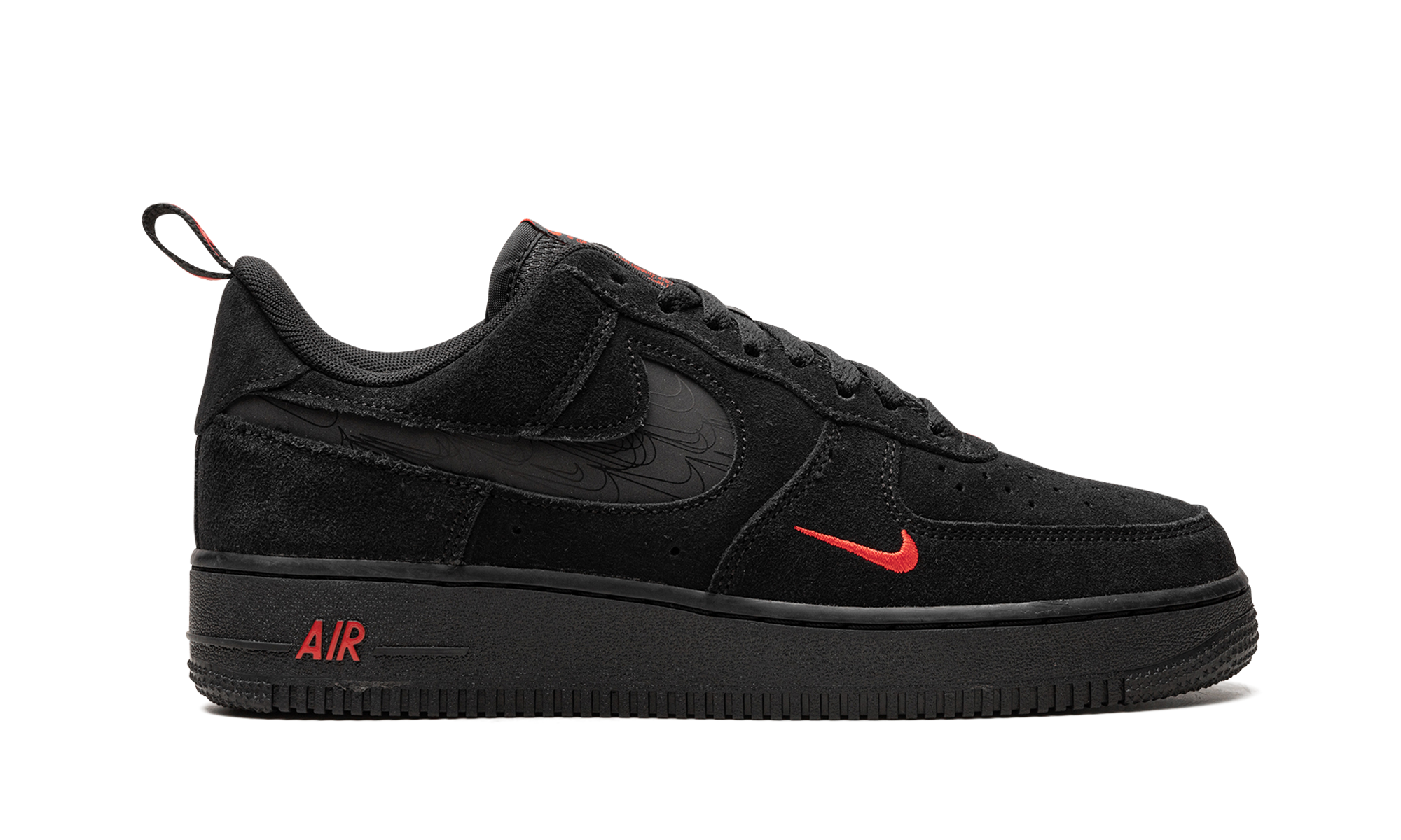 nike air force 1 low multi swoosh black crimson+DZ4514-001+right view