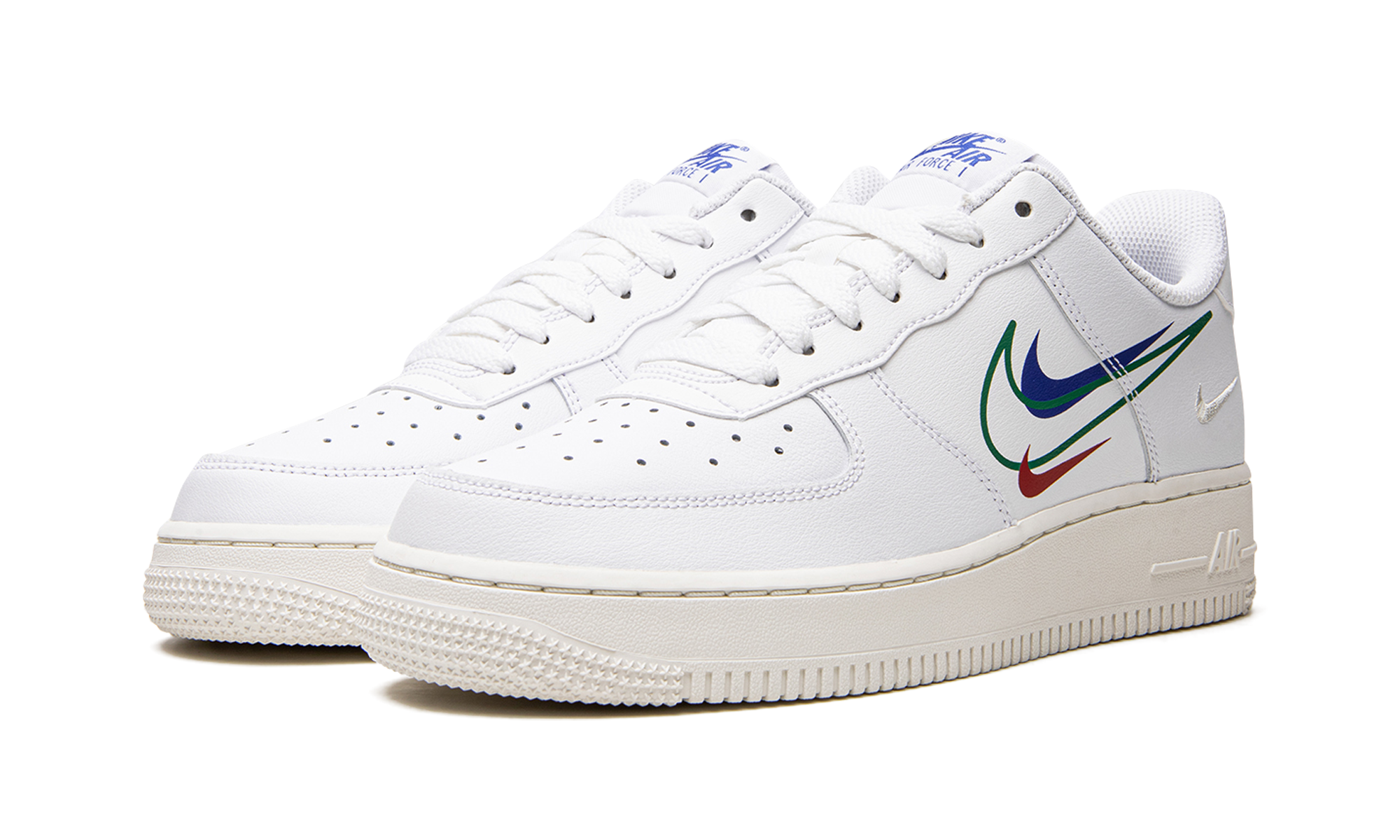 nike air force 1 low multi swoosh+DM9096-101+diagnol left view