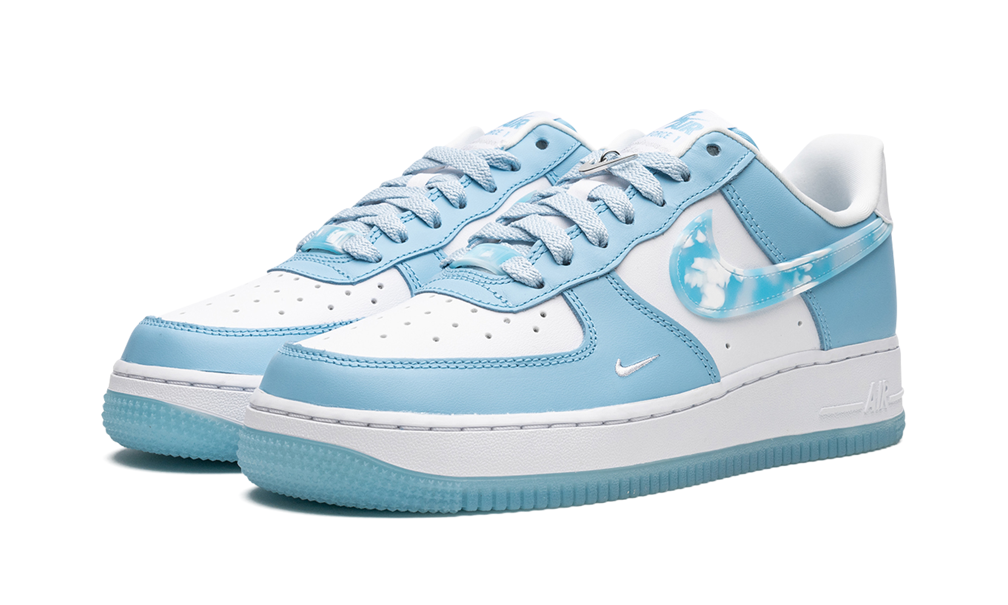 nike air force 1 low nail art white blue women s+DX2937-100+diagnol left view