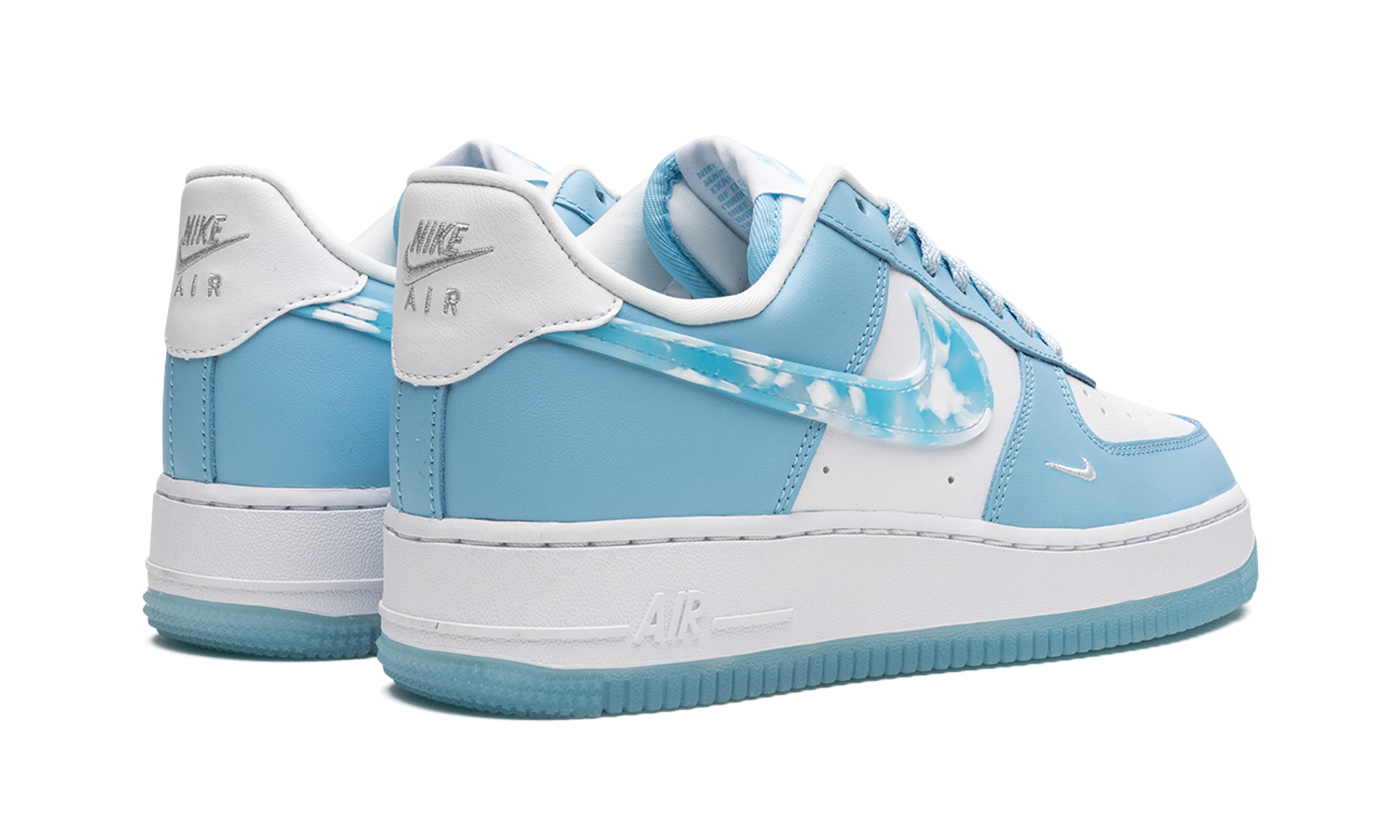 nike air force 1 low nail art white blue women s+DX2937-100+diagnol right behind view