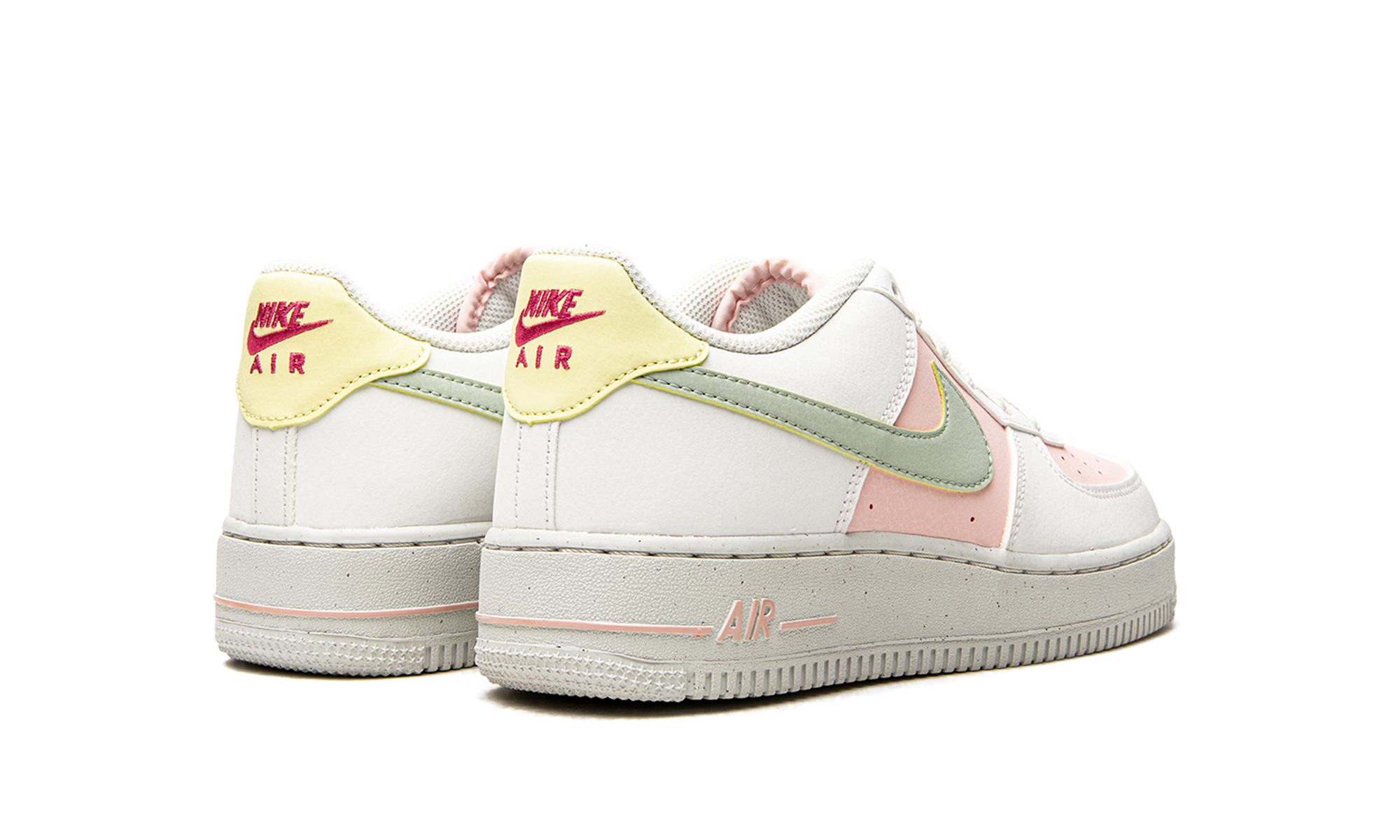 nike air force 1 low next nature easter gs+DR4853-100+diagnol right behind view