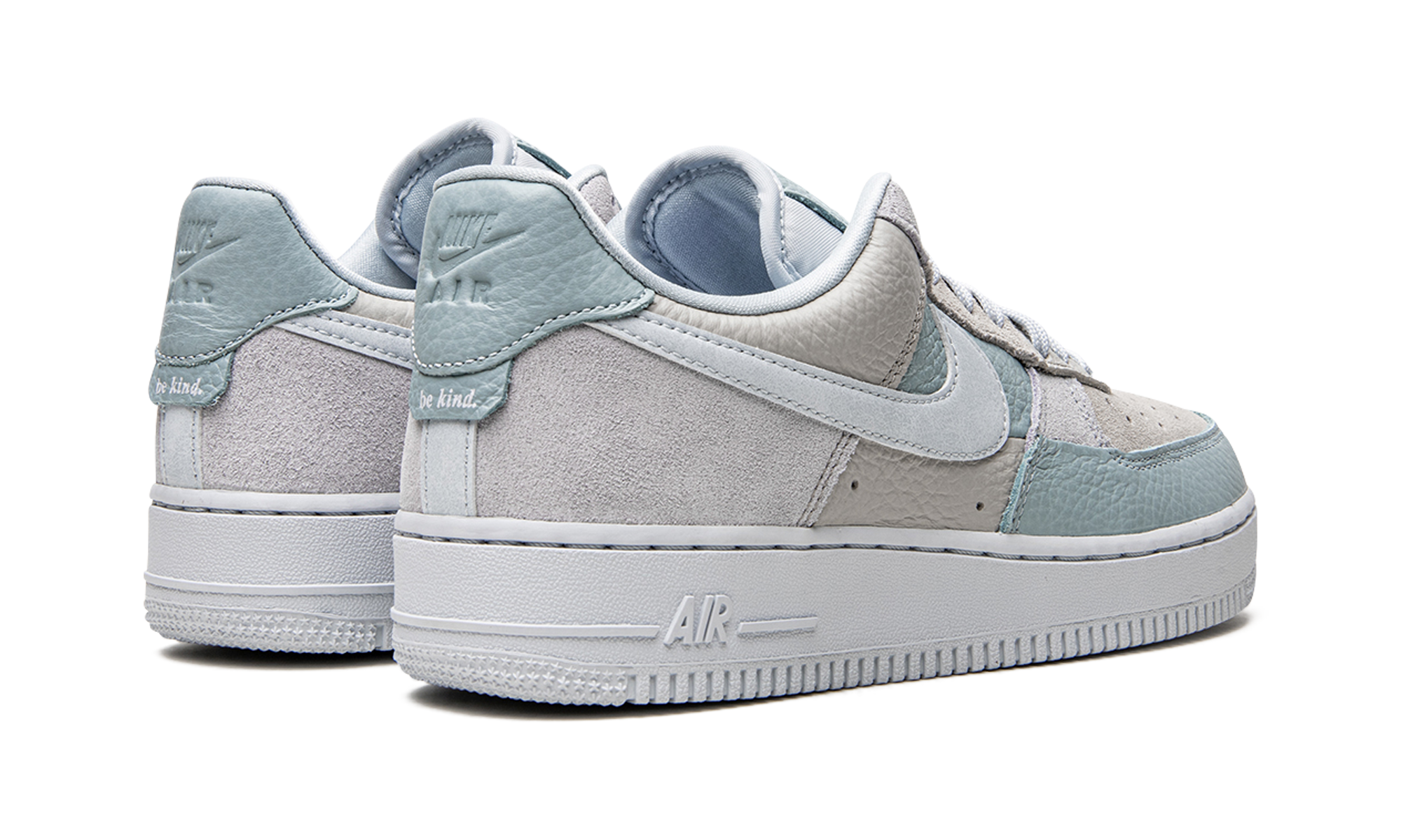 nike air force 1 low nh1 be kind women s+DR3100-001+diagnol right behind view