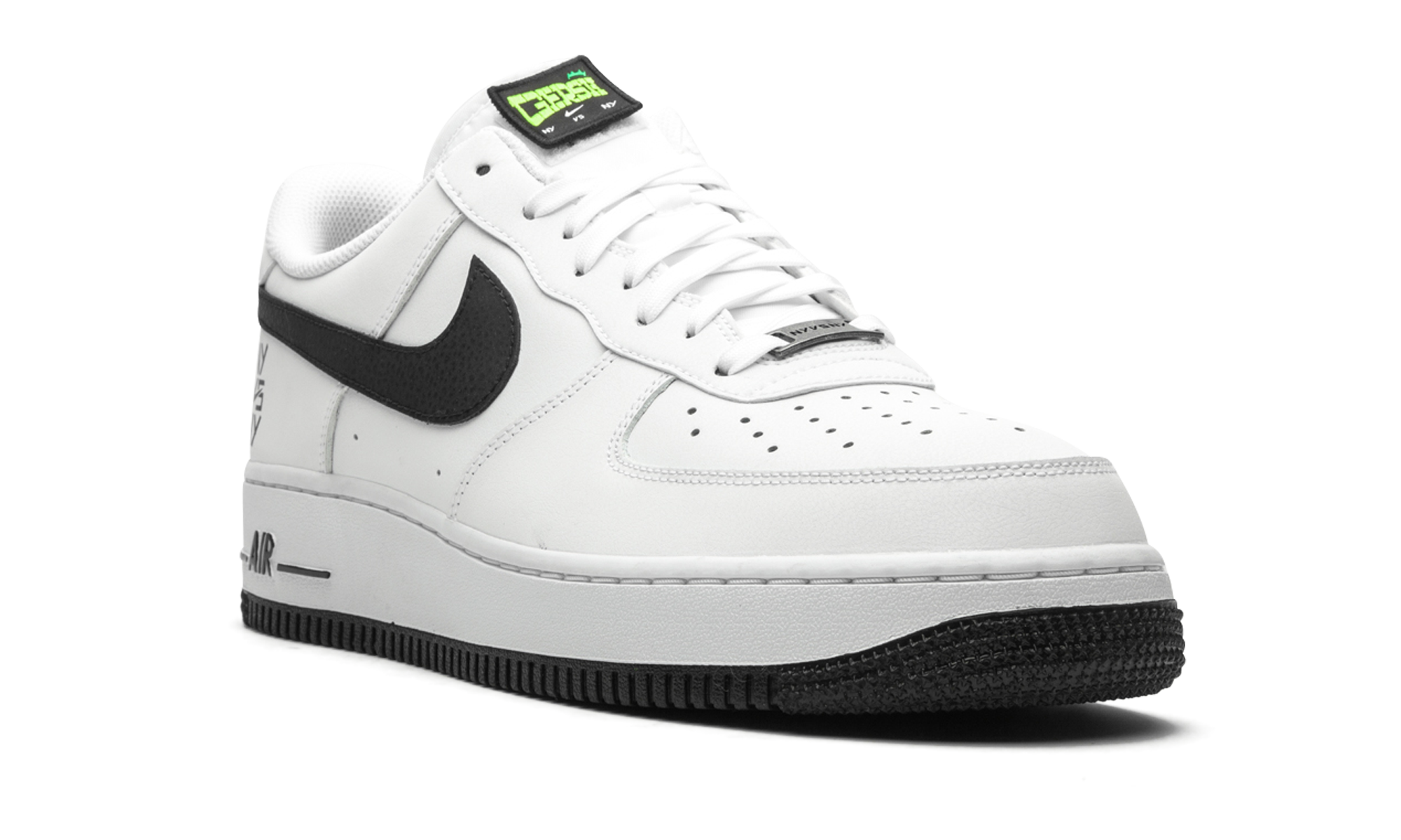nike air force 1 low ny vs ny white black 2020+CW7297-100+diagnol right view