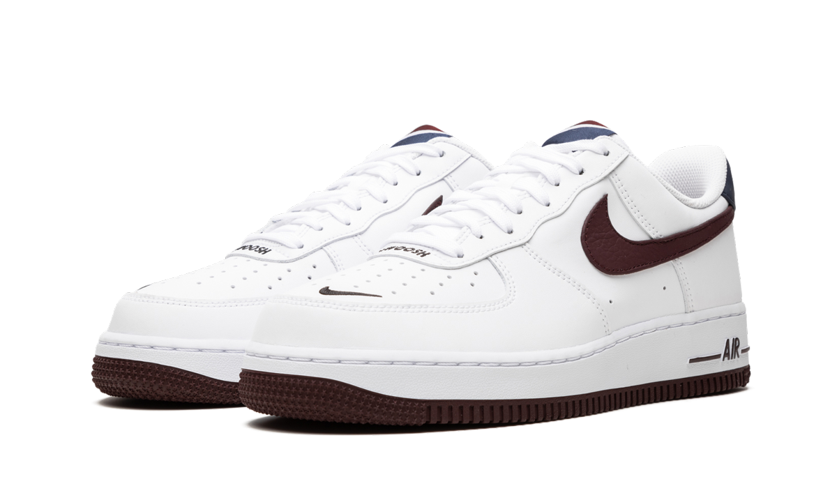 nike air force 1 low obsidian white university red+CJ8731-100+diagnol left view