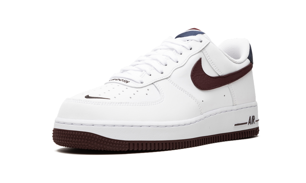 nike air force 1 low obsidian white university red+CJ8731-100+left diagnol single view