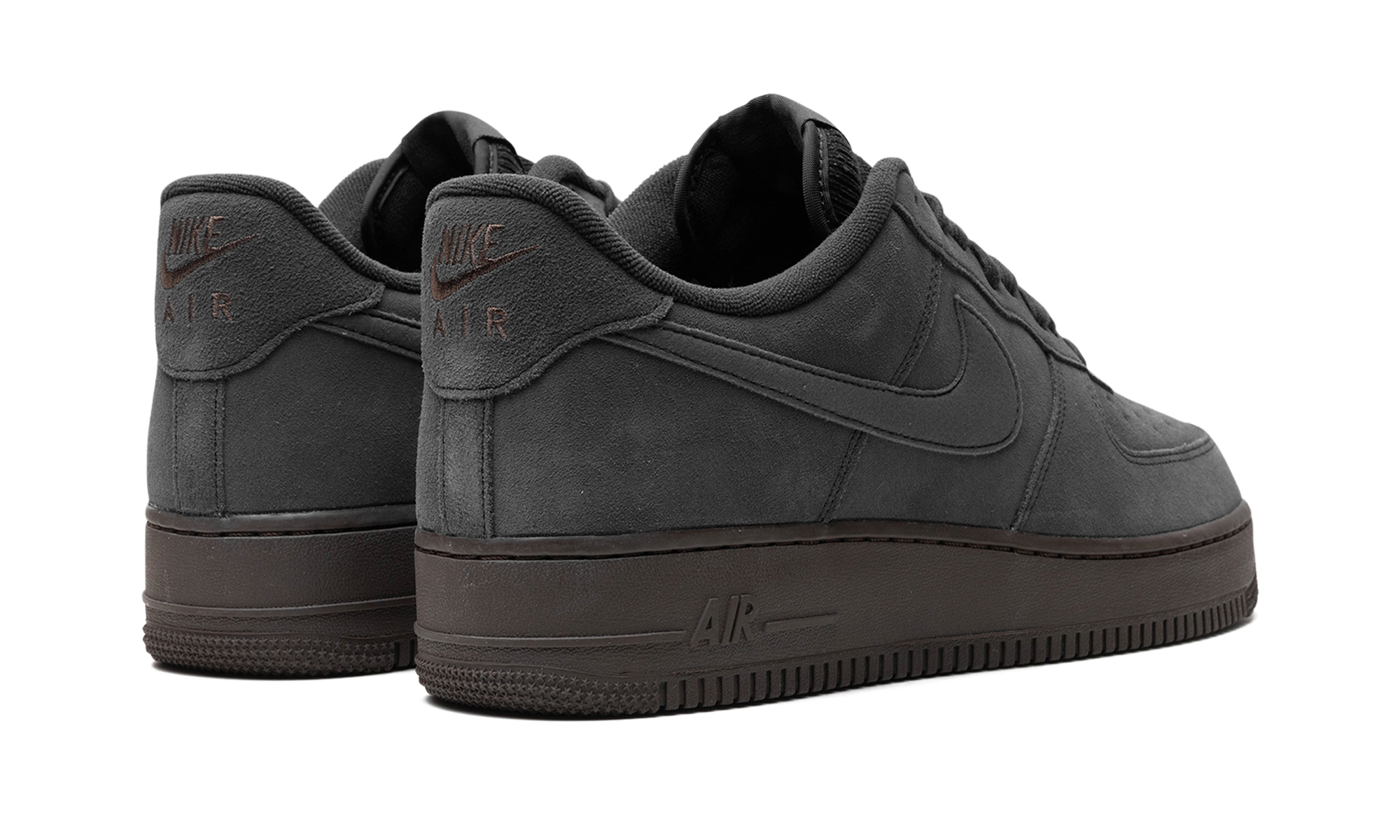 nike air force 1 low off noir dark chocolate+DO6730-001+diagnol right behind view