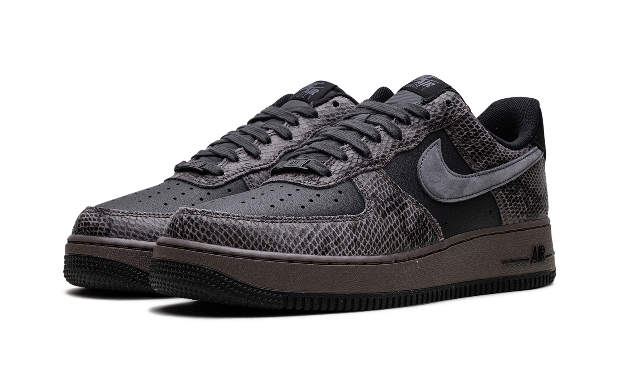 nike air force 1 low off noir snakeskin+HF2898-001+diagnol left view