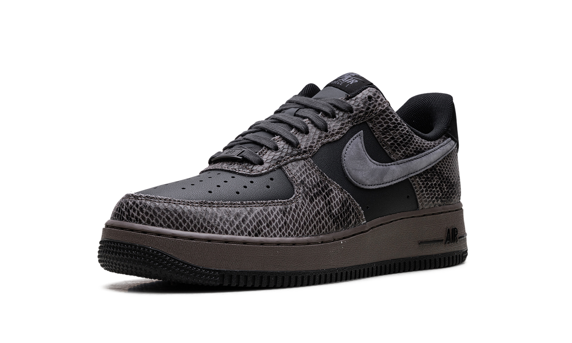nike air force 1 low off noir snakeskin+HF2898-001+left diagnol single view