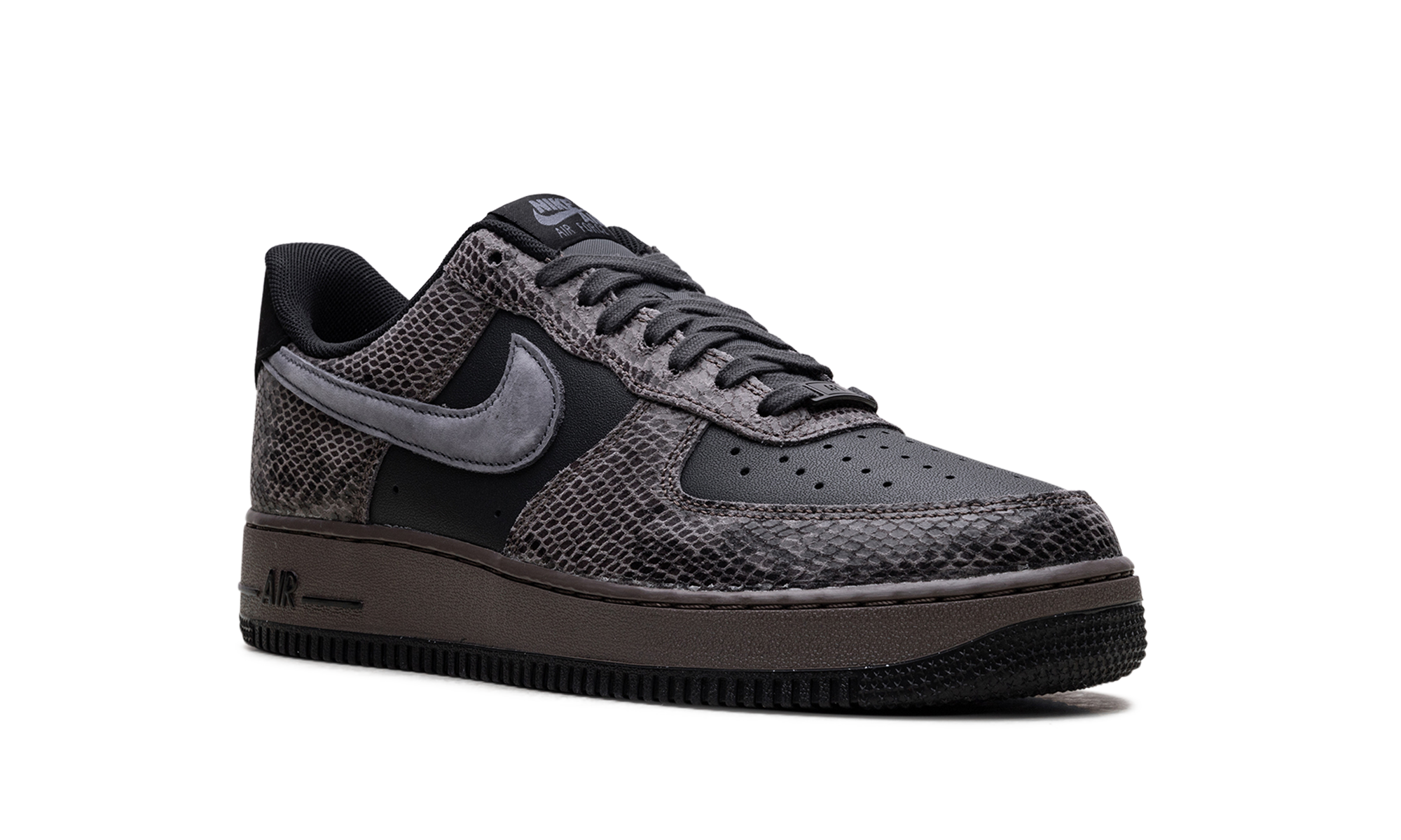 nike air force 1 low off noir snakeskin+HF2898-001+diagnol right view