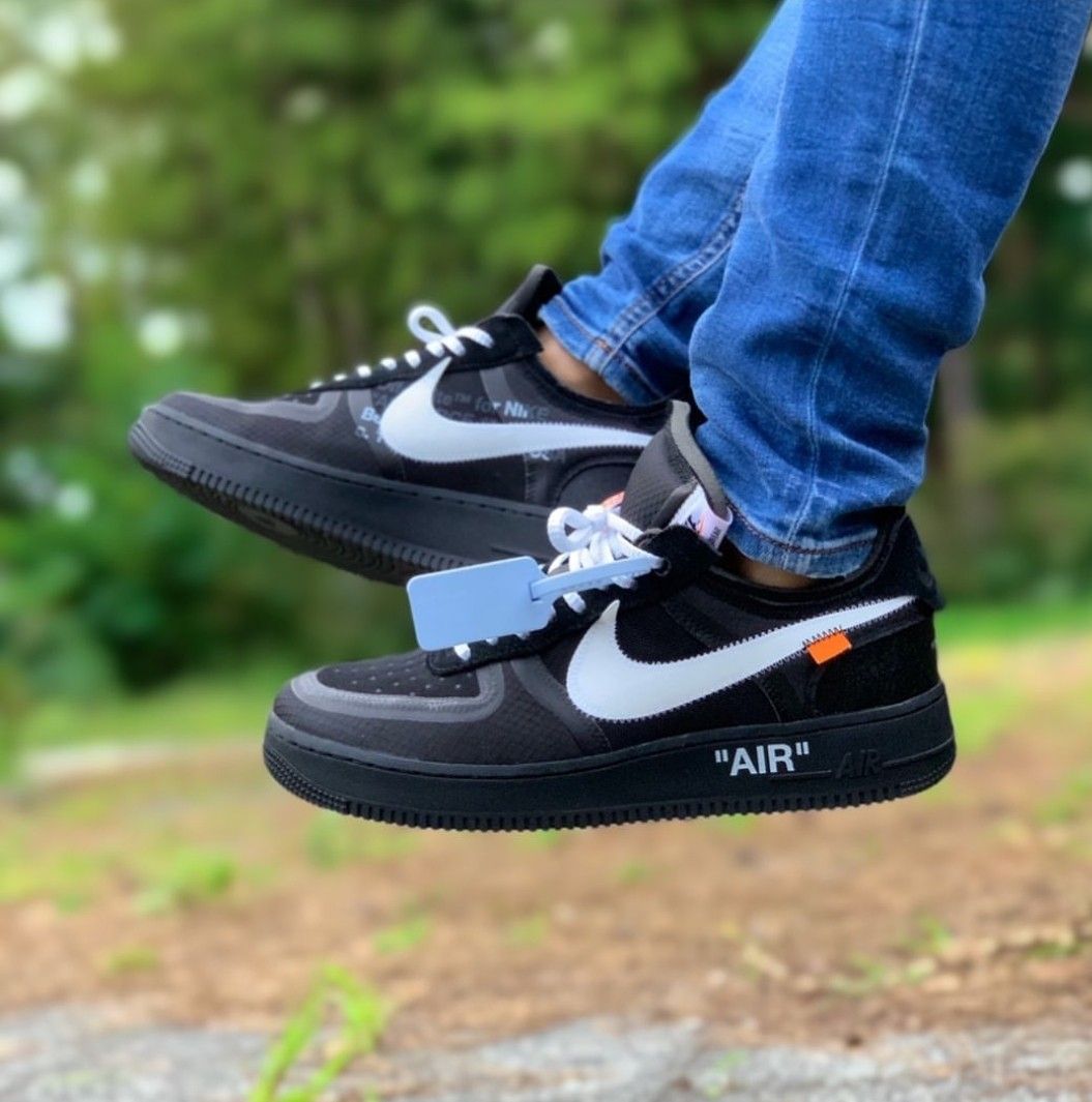 Nike Air Force 1 Low Off-White Black White, Lifestyle View 2, SKU AO4606-001