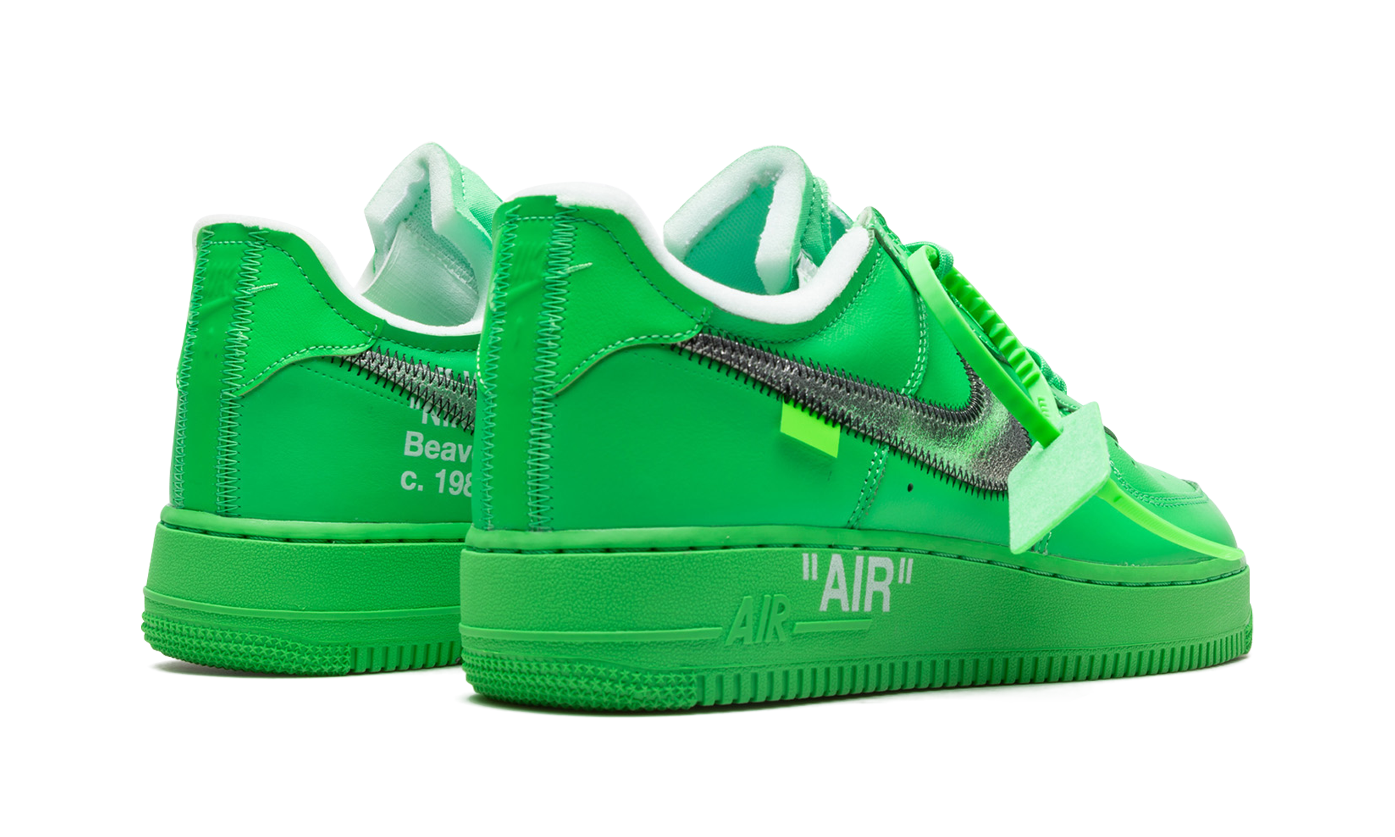 nike air force 1 low off white brooklyn+DX1419-300+diagnol right behind view