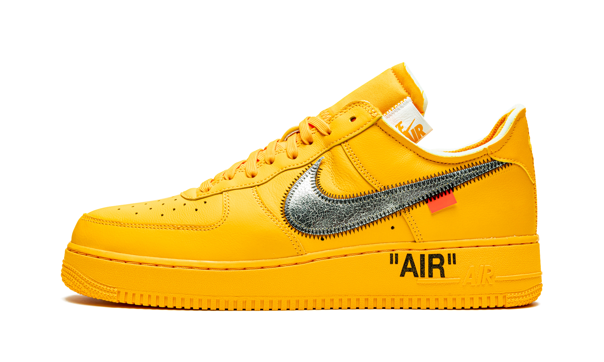 nike air force 1 low off white ica university gold+DD1876-700+diagnol right view 1