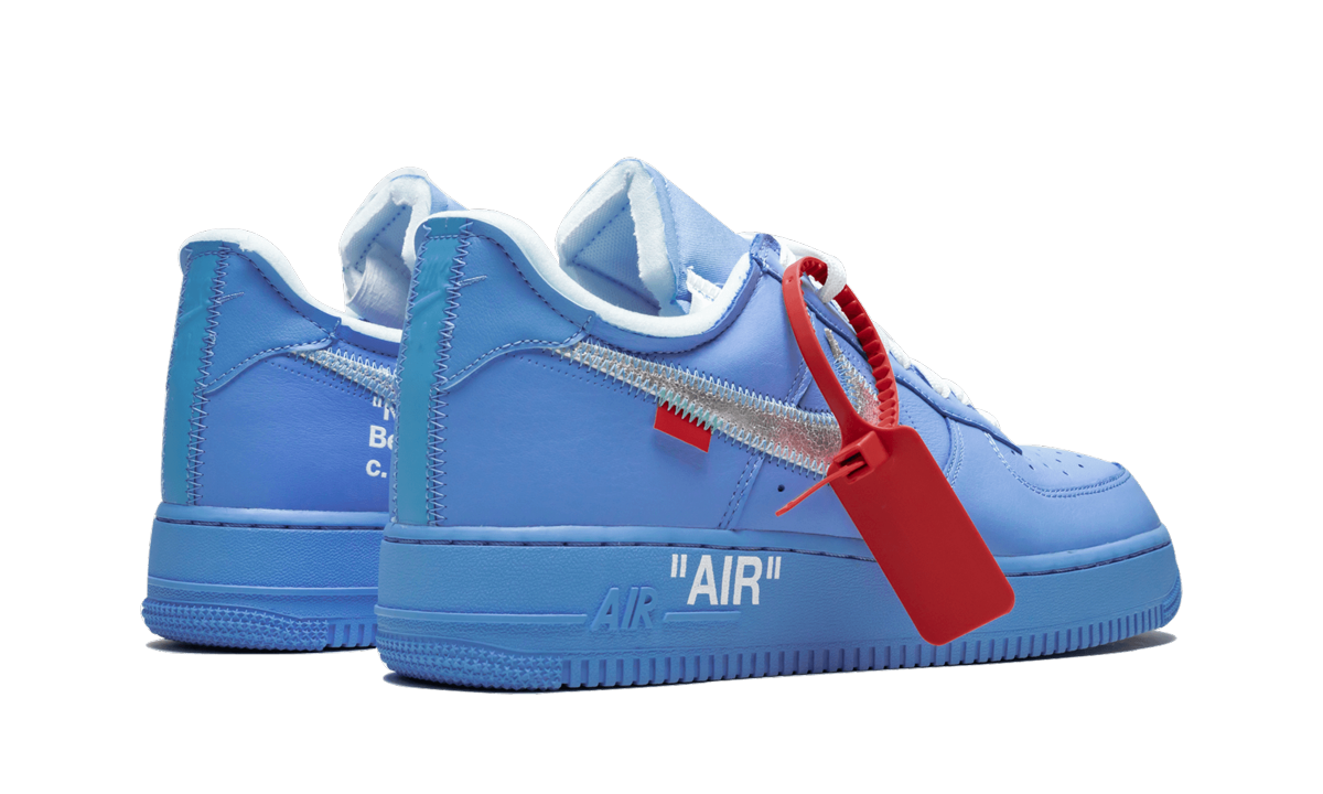 nike air force 1 low off white mca university blue+CI1173-400+diagnol right behind view