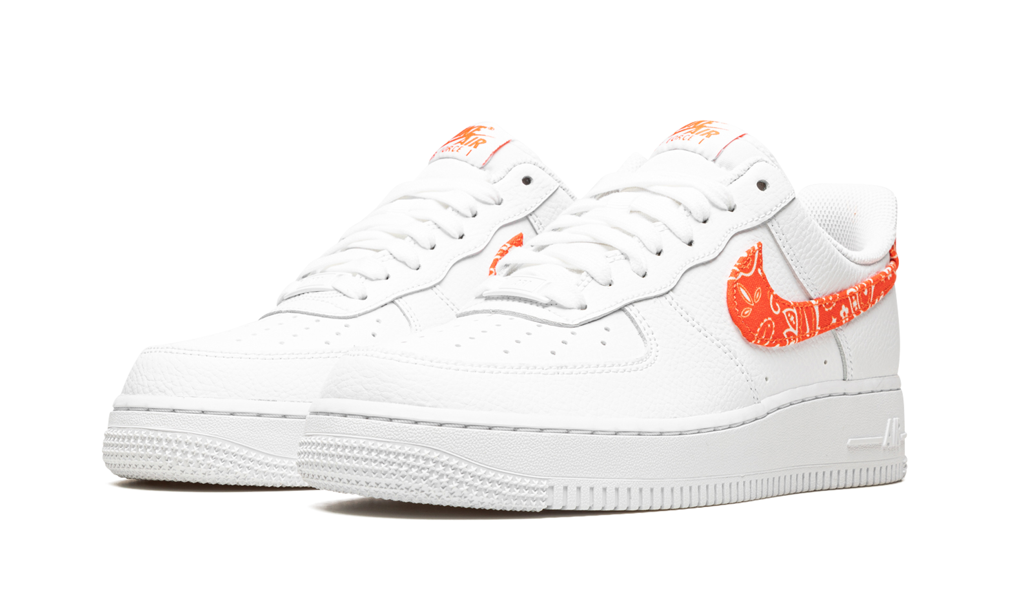 nike air force 1 low orange paisley women s+DJ9942-102+diagnol left view