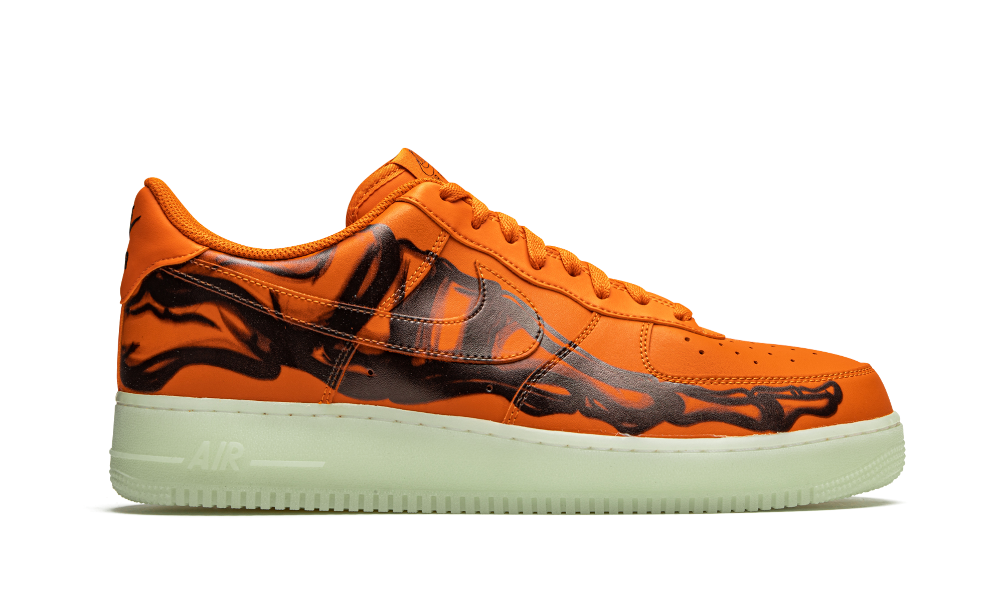 nike air force 1 low orange skeleton halloween 2020+CU8067-800+right view