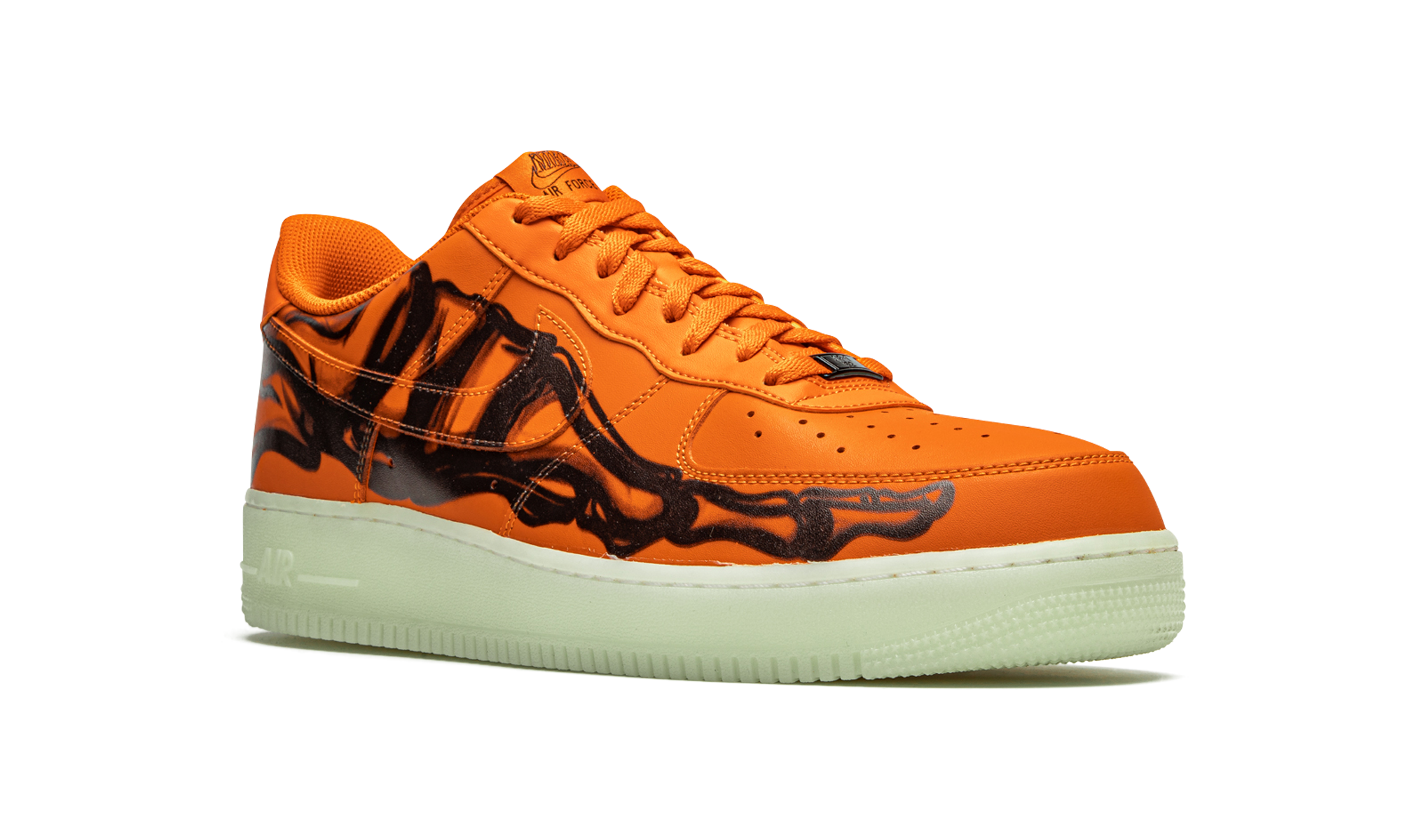nike air force 1 low orange skeleton halloween 2020+CU8067-800+diagnol right view