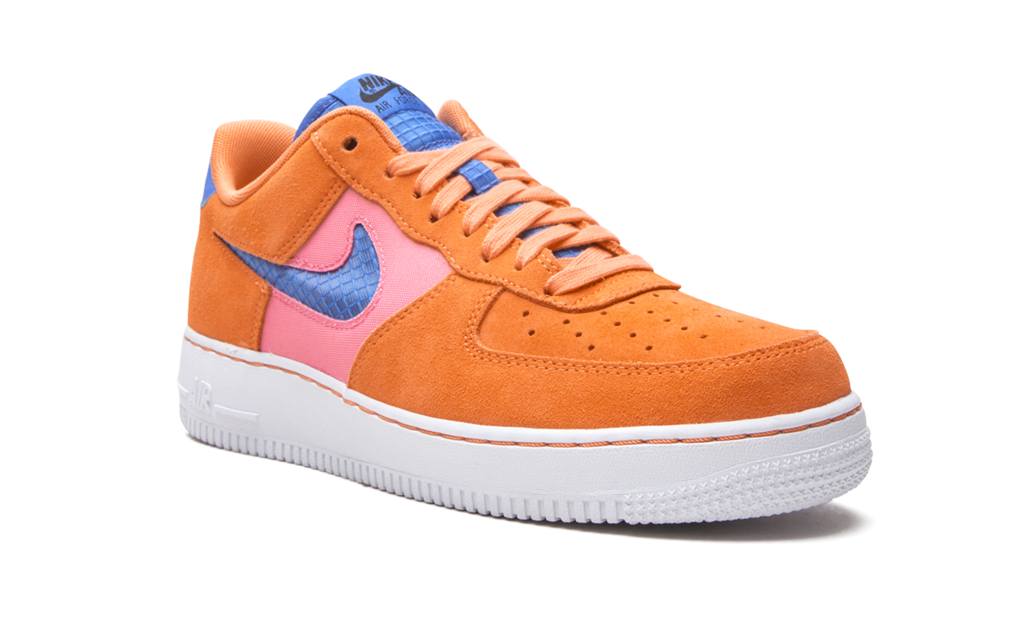 nike air force 1 low orange trance lotus pink pacific blue+CW7300-800+diagnol right view