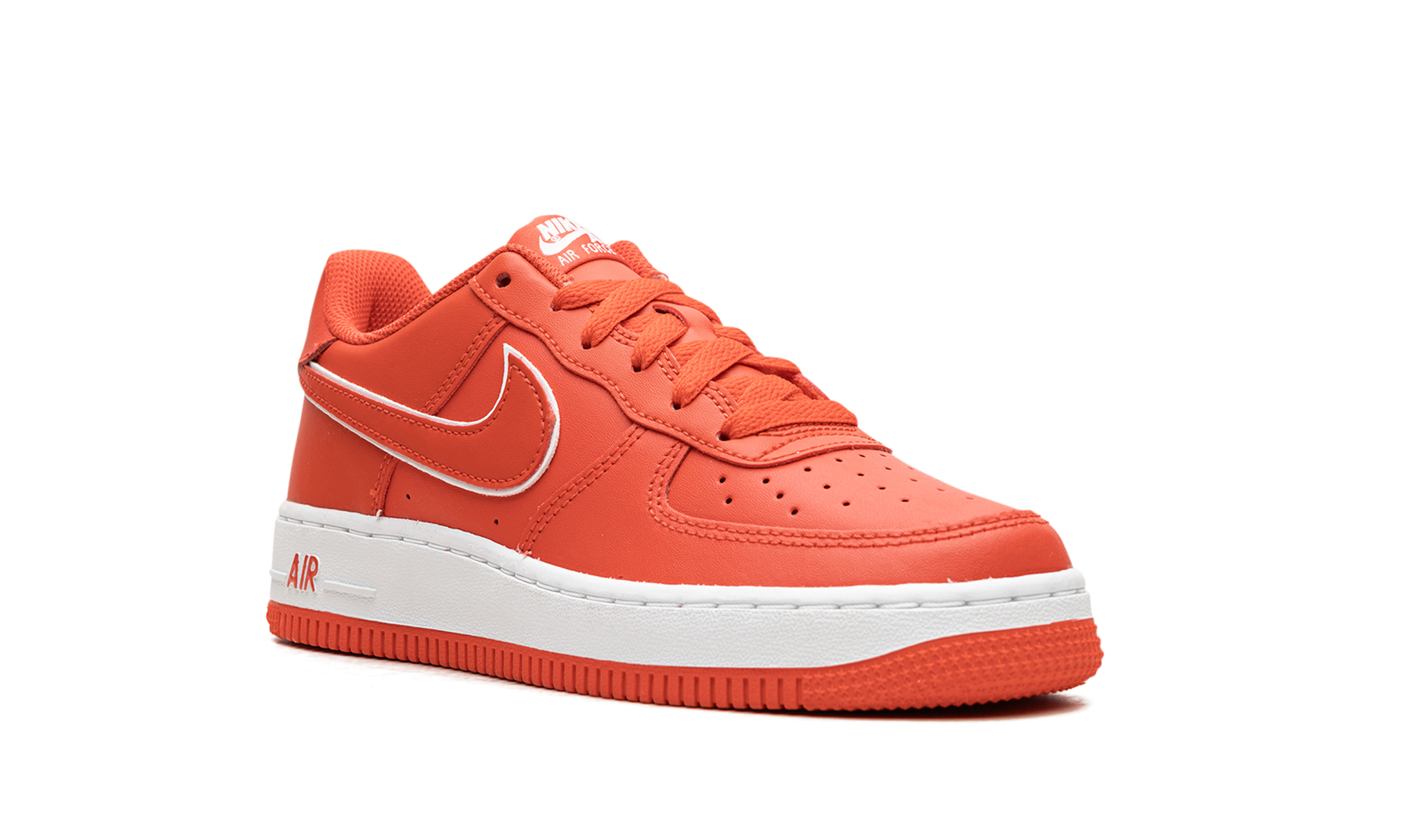 nike air force 1 low picante red gs+DX5805-600+diagnol right view