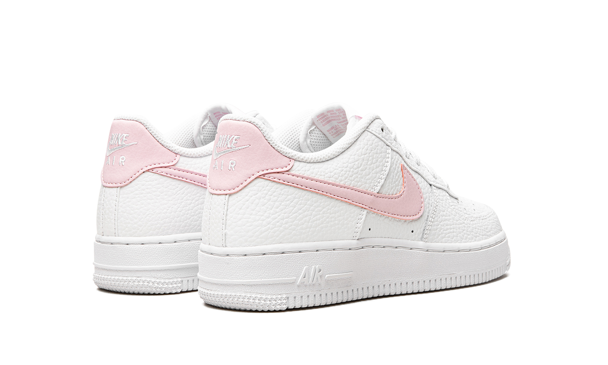nike air force 1 low pink foam white gs+CT3839-103+diagnol right behind view