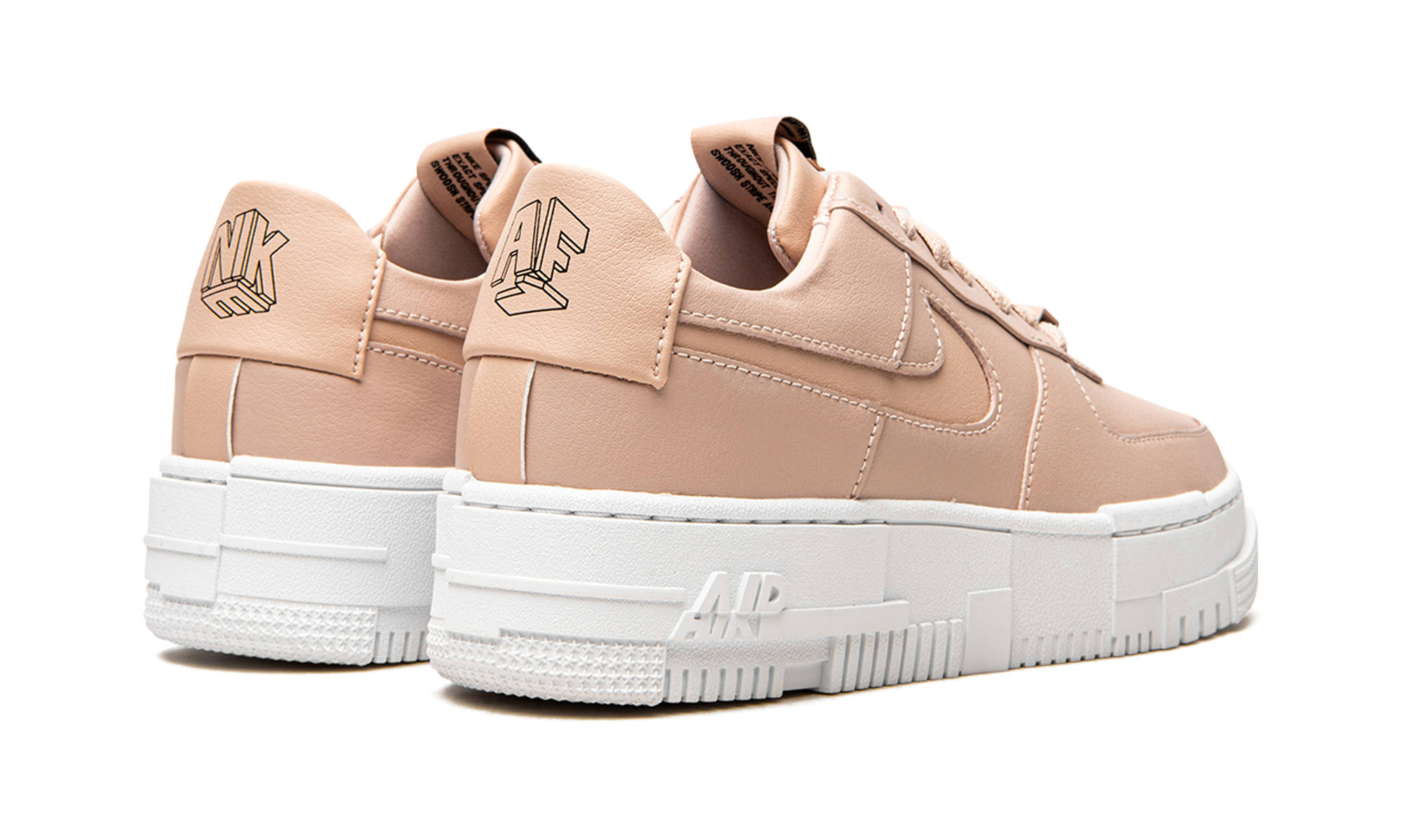 nike air force 1 low pixel particle beige women s+CK6649-200+diagnol right behind view