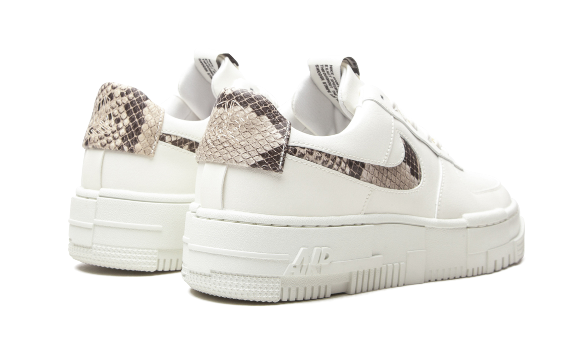 nike air force 1 low pixel se snake women s+CV8481-101+diagnol right behind view