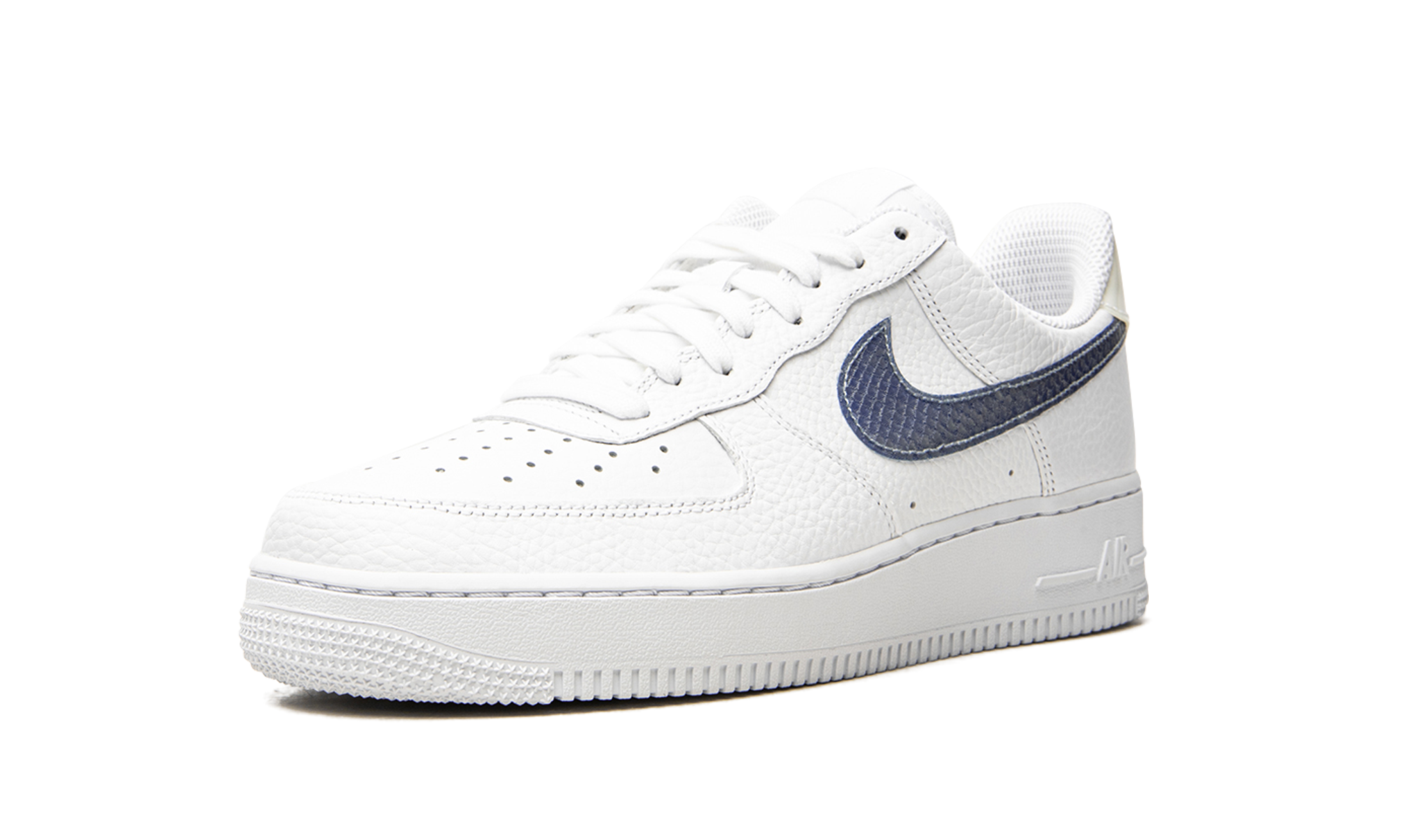nike air force 1 low pony hair snakeskin midnight turquoise+CW7567-100+left diagnol single view