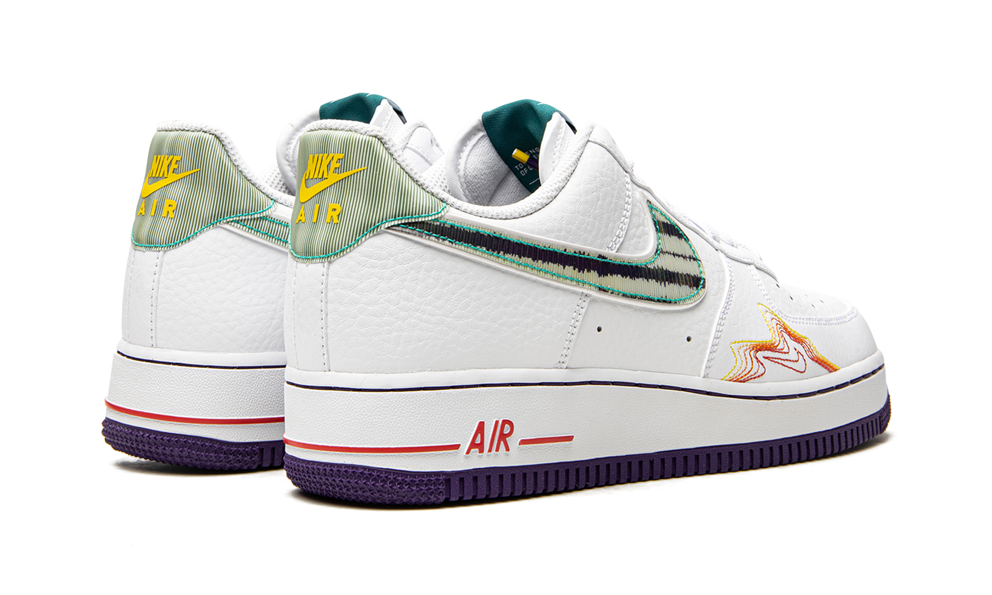 nike air force 1 low pregame pack music de aaron fox and brittney griner+CW6015-100+diagnol right behind view
