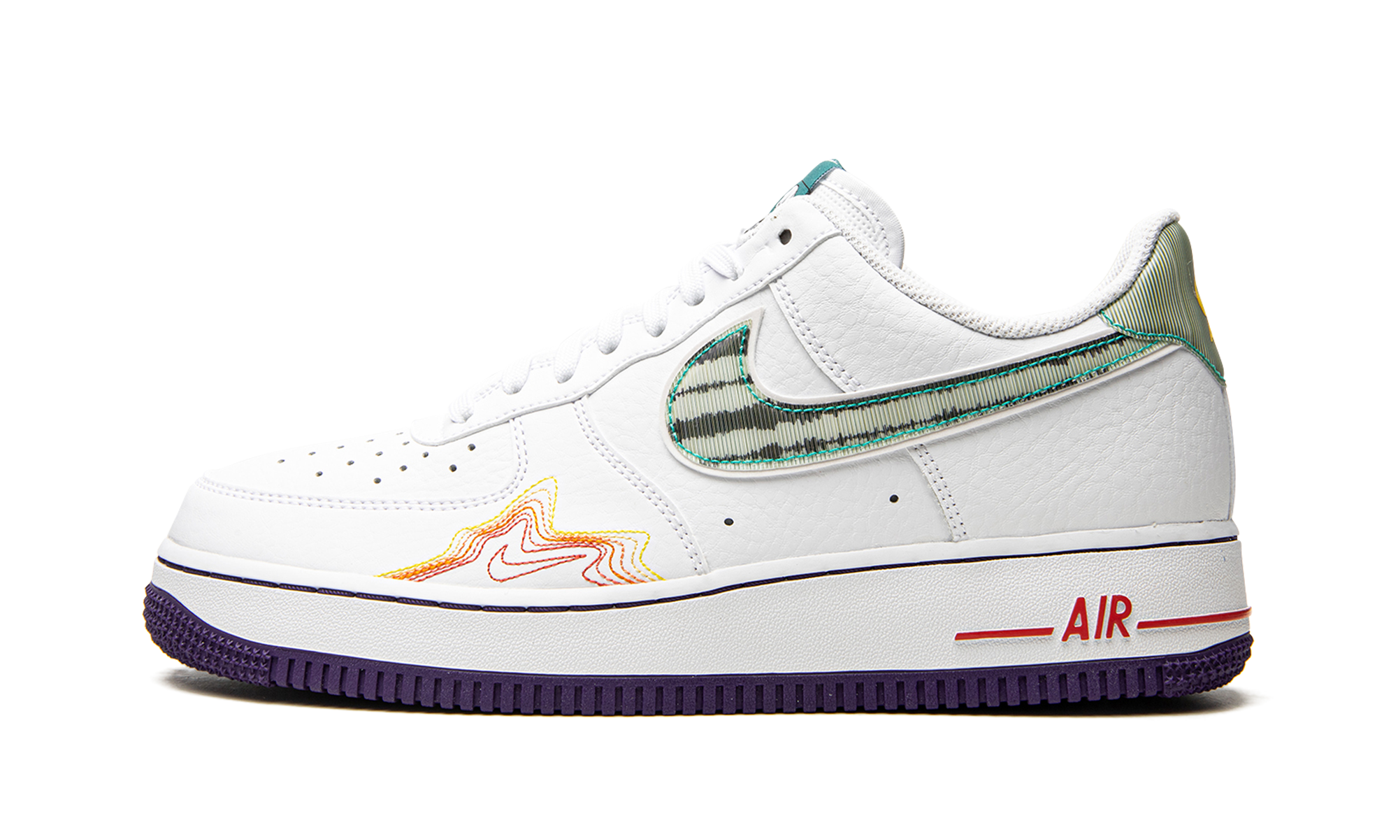 nike air force 1 low pregame pack music de aaron fox and brittney griner+CW6015-100+diagnol right view 1