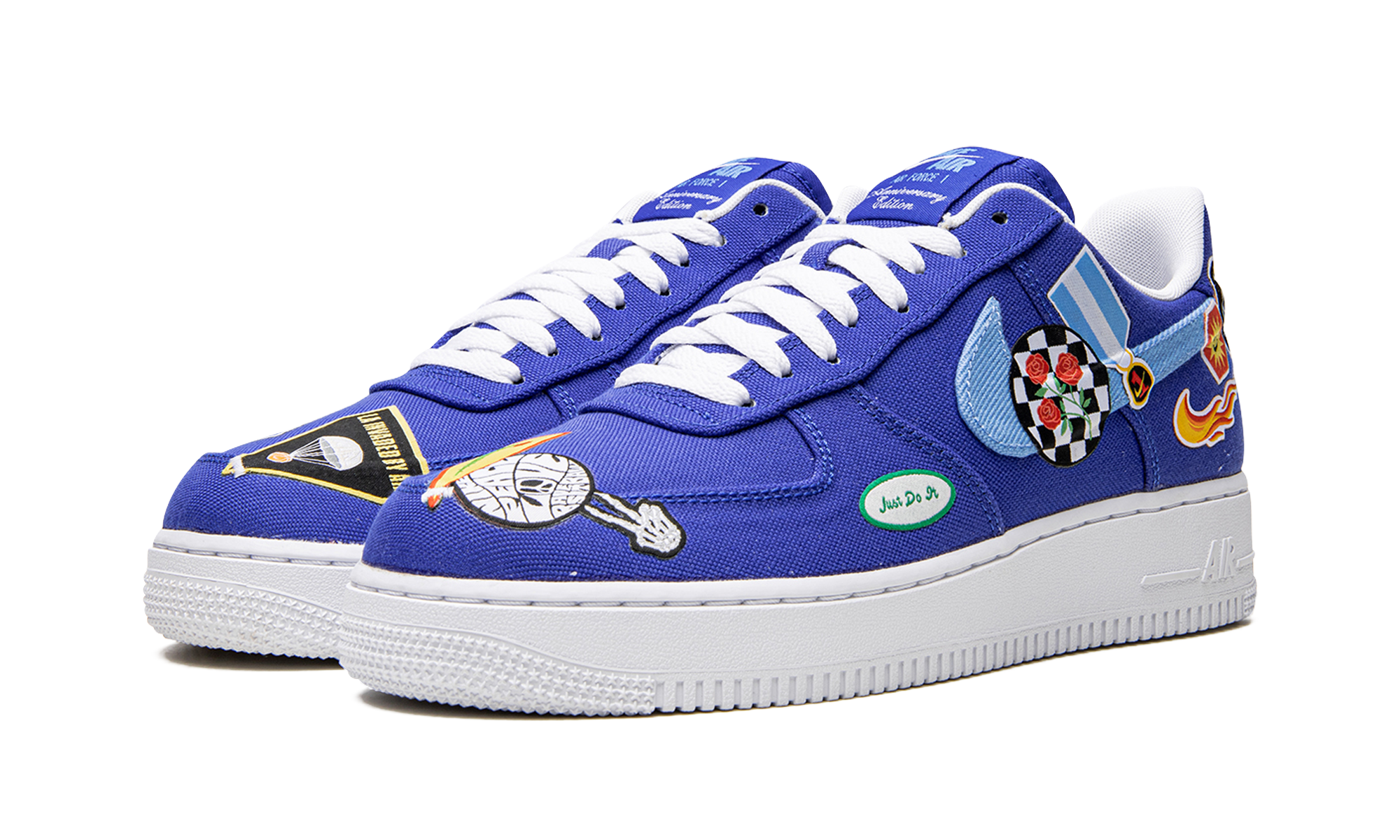 nike air force 1 low prm los angeles patched up+DX2304-400+diagnol left view