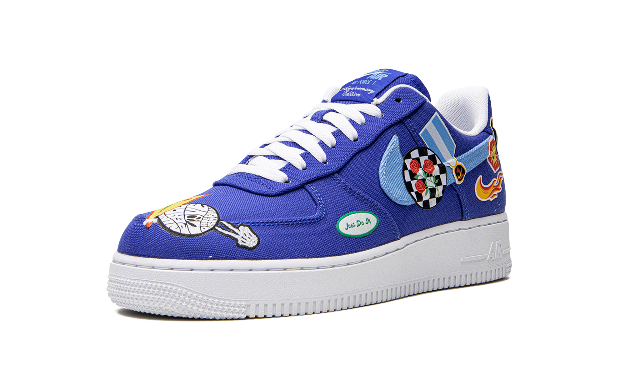 nike air force 1 low prm los angeles patched up+DX2304-400+left diagnol single view