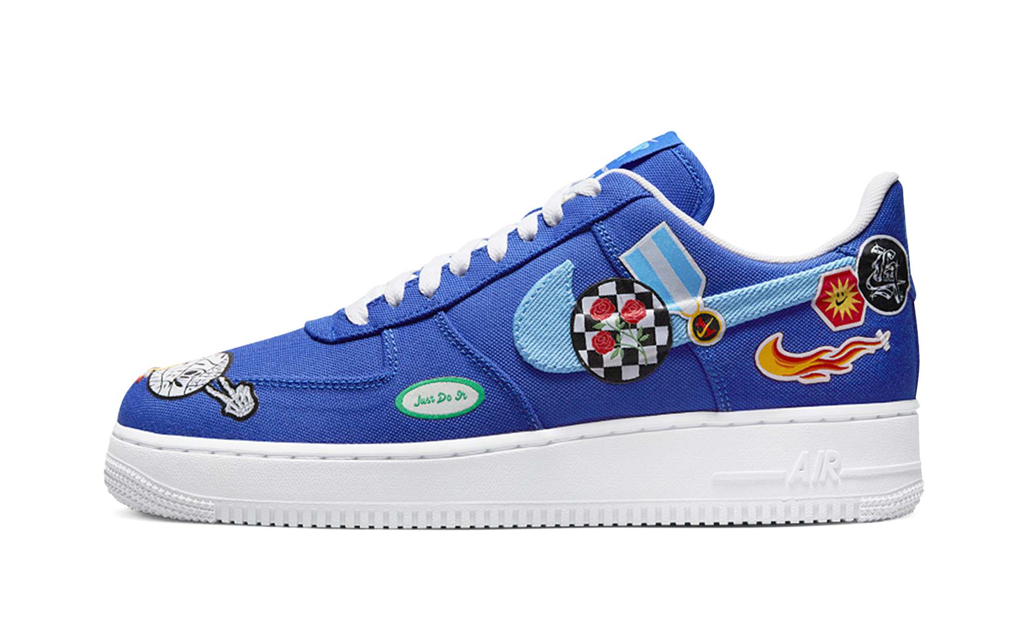 nike air force 1 low prm los angeles patched up+DX2304-400+diagnol right view 1