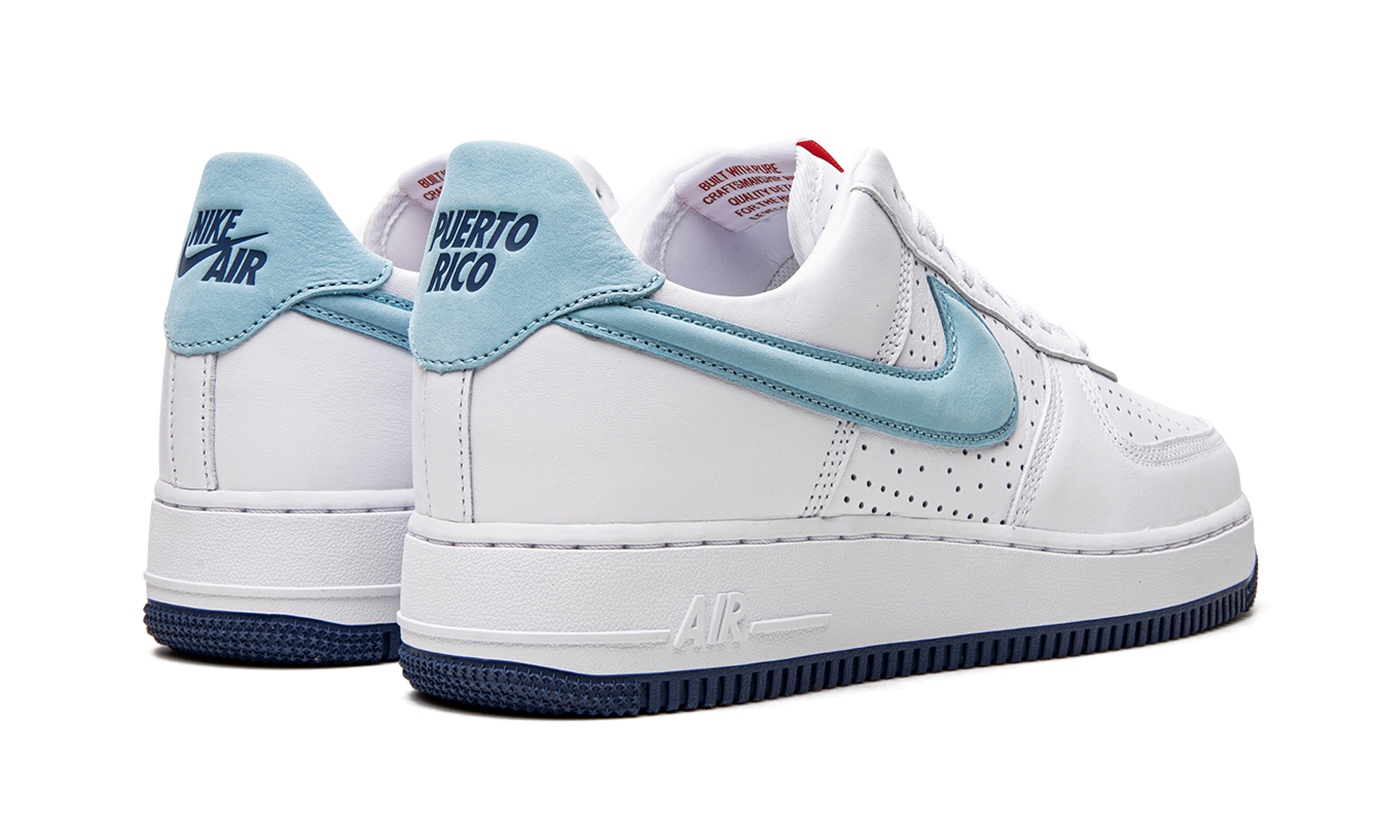 nike air force 1 low puerto rico 2022+DQ9200-100+diagnol right behind view