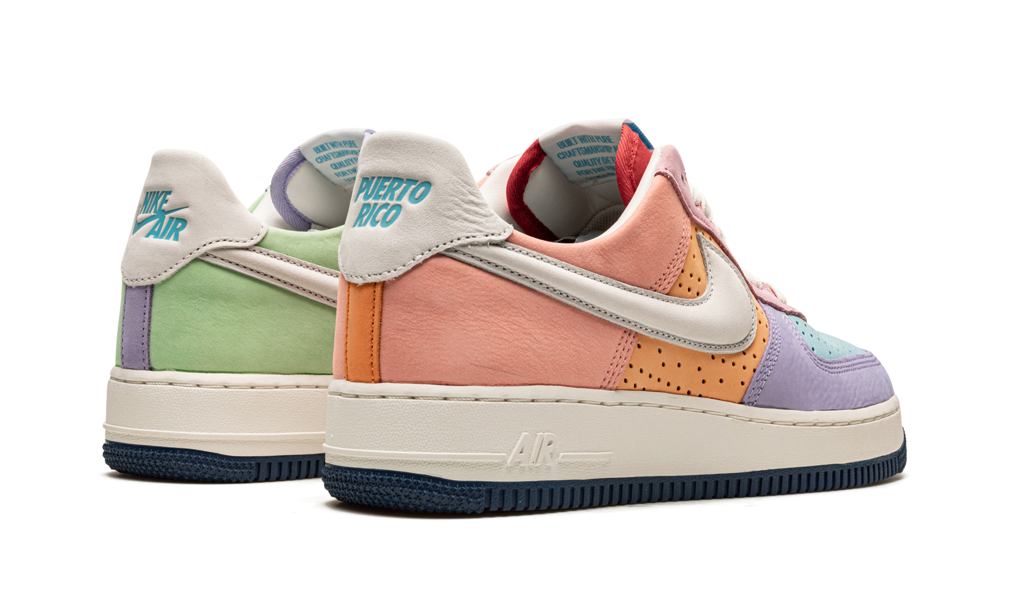 nike air force 1 low puerto rico boricua+DX6504-900+diagnol right behind view