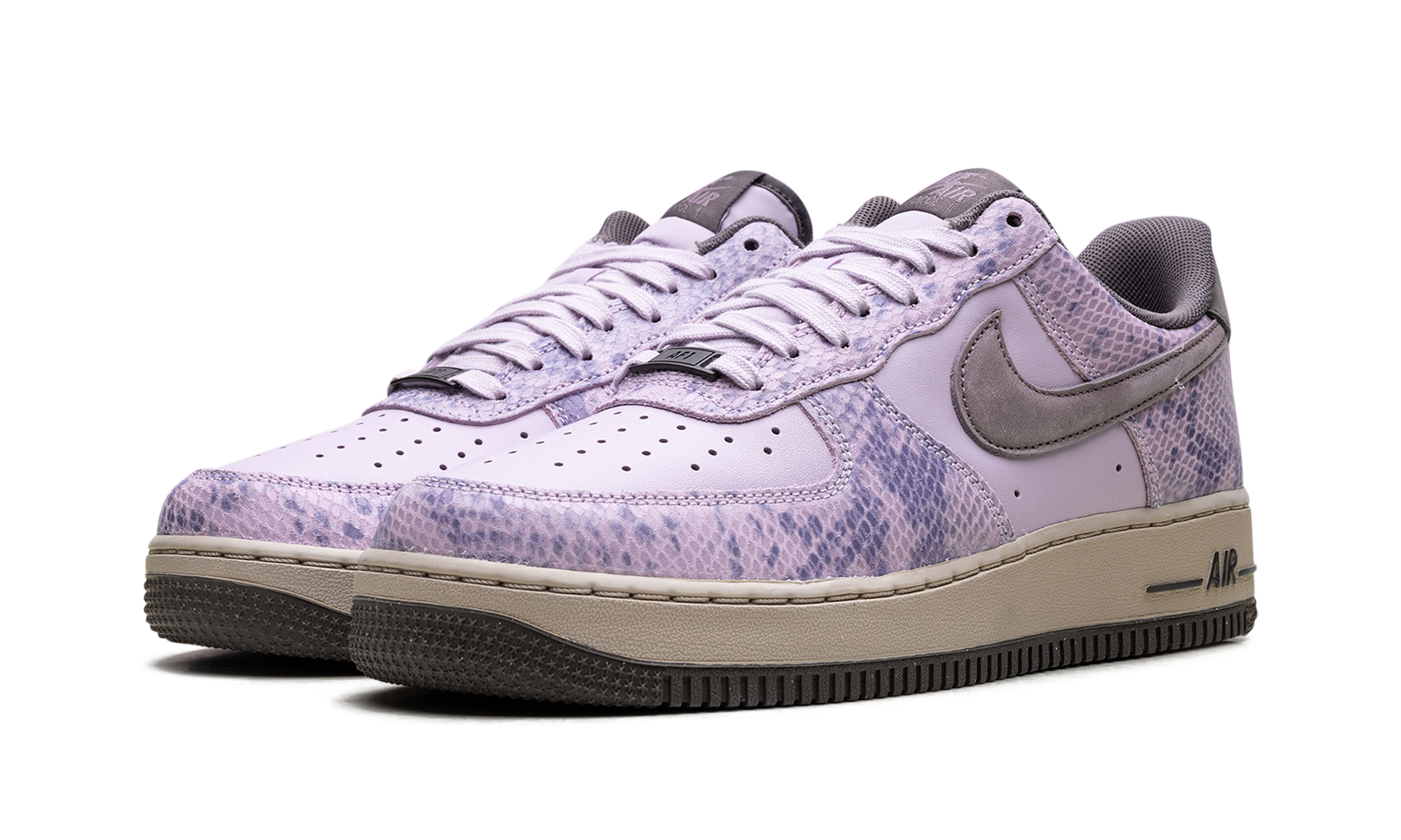 nike air force 1 low purple snakeskin+HF2898-500+diagnol left view