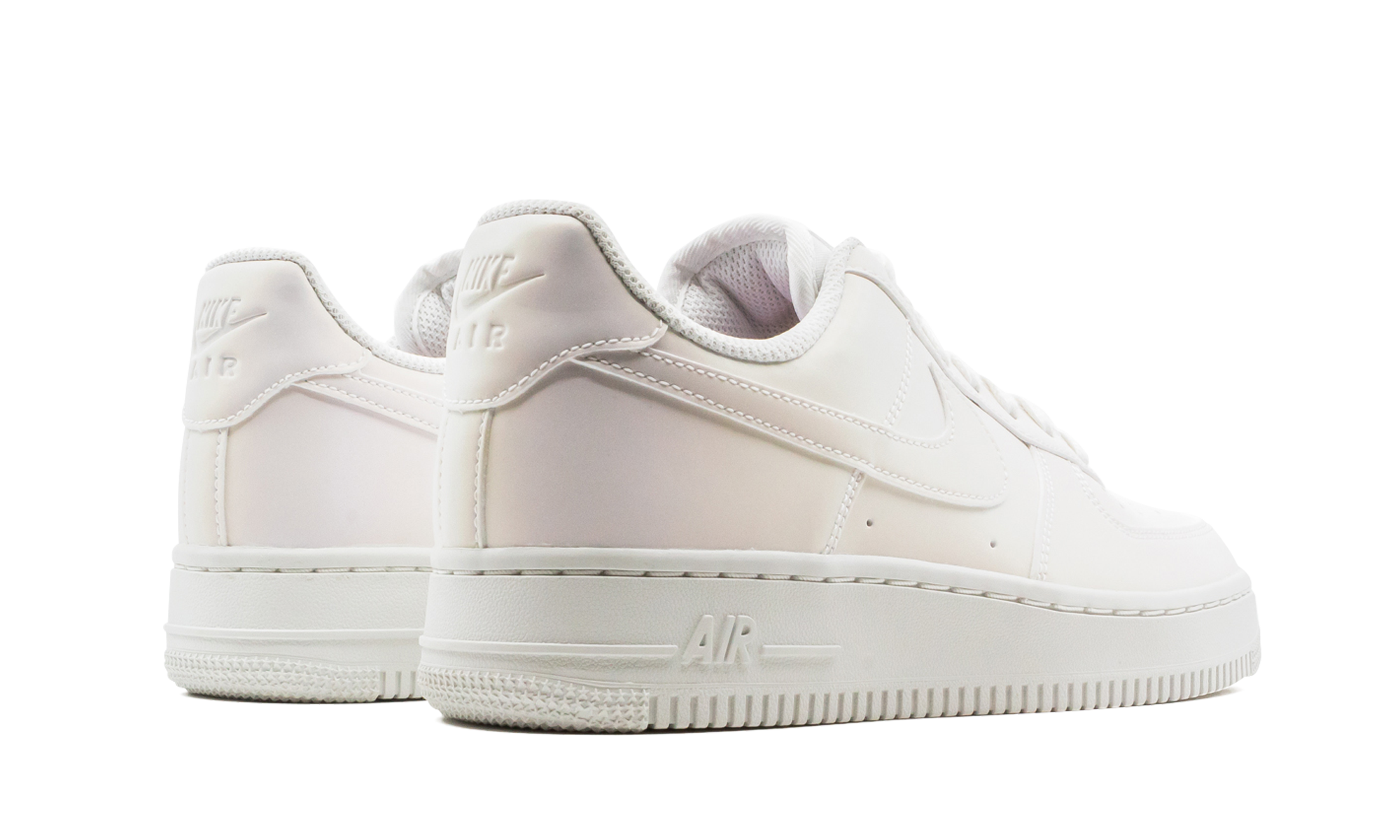 nike air force 1 low reflective white women s+DC2062-100+diagnol right behind view