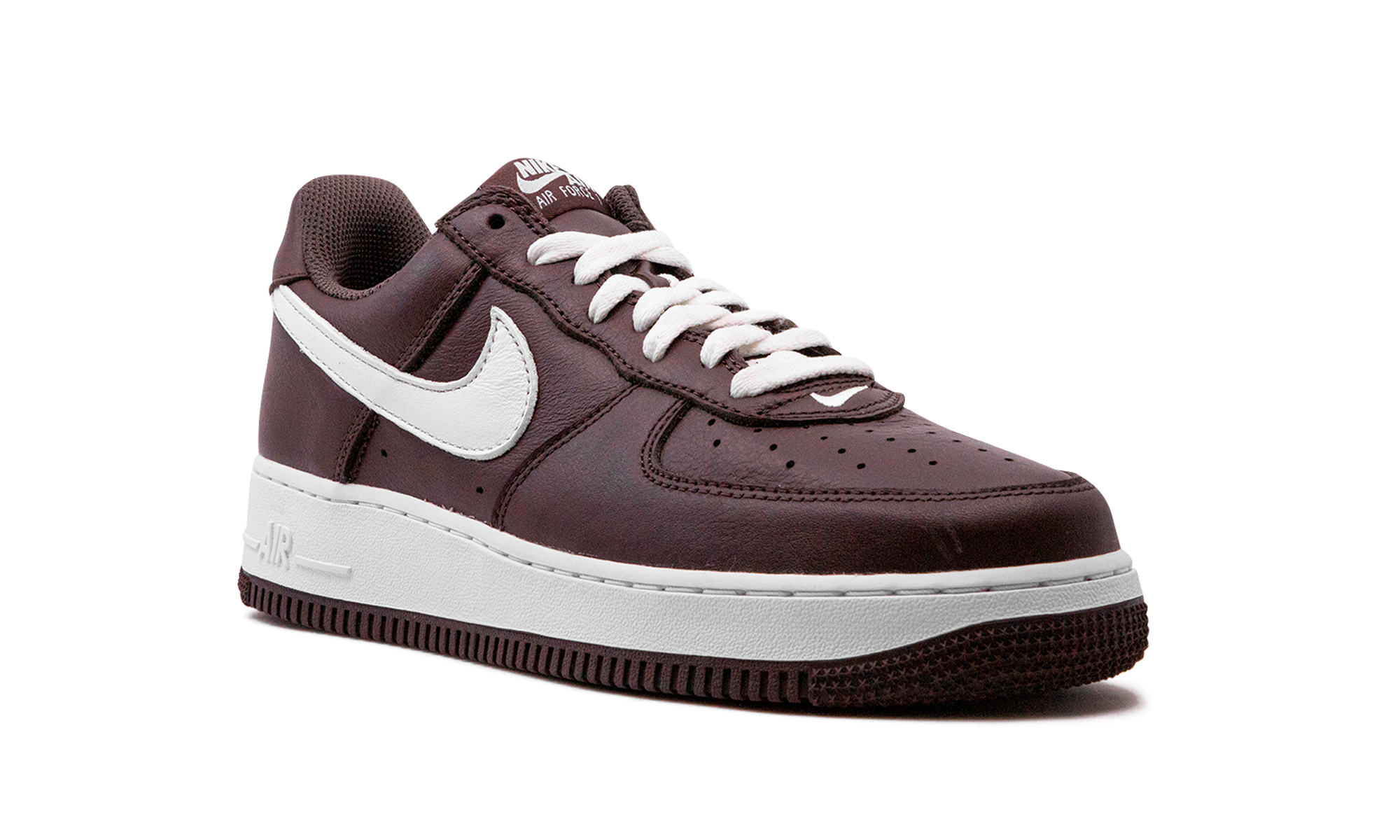 nike air force 1 low retro color of the month chocolate+FD7039-200+diagnol right view