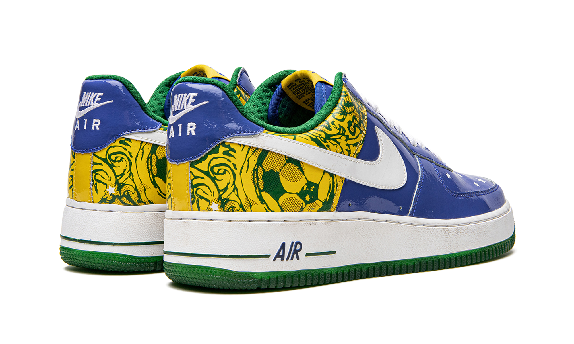 nike air force 1 low ronaldinho+313983-411+diagnol right behind view