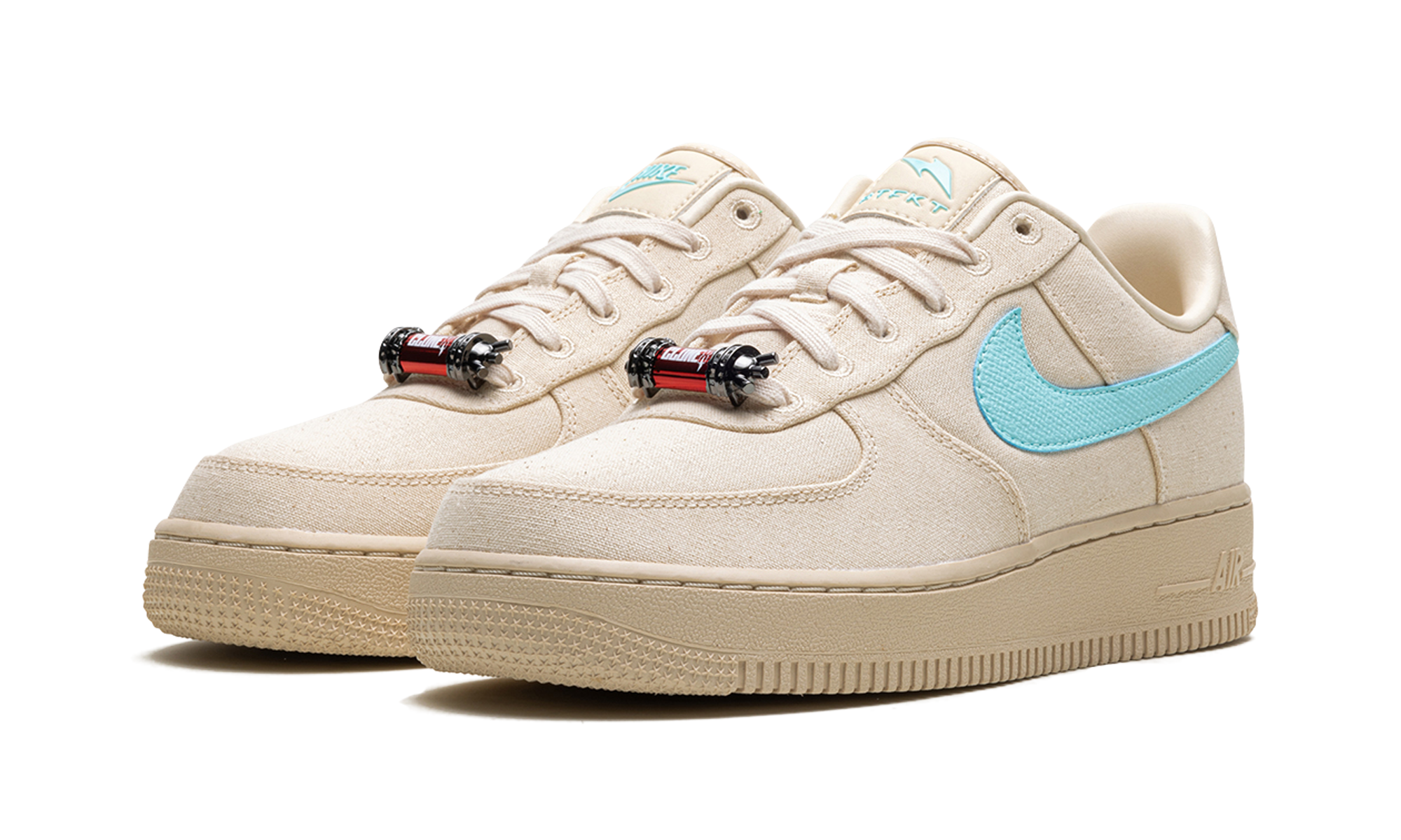 nike air force 1 low rtfkt clone x human edition of 1782+FQ3954-100+diagnol left view