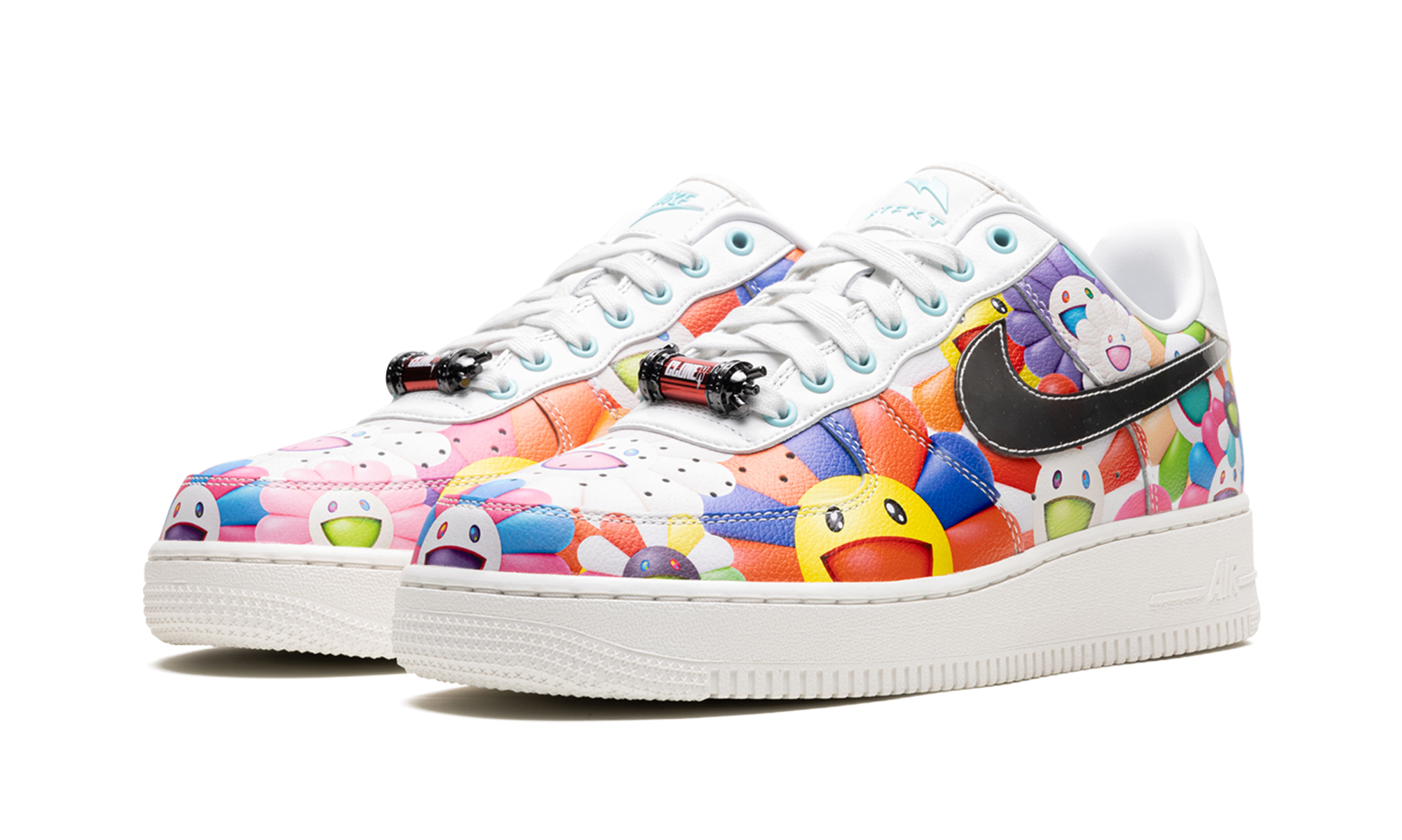 nike air force 1 low rtfkt clone x murakami drip edition of 3815+FQ4051-900+diagnol left view