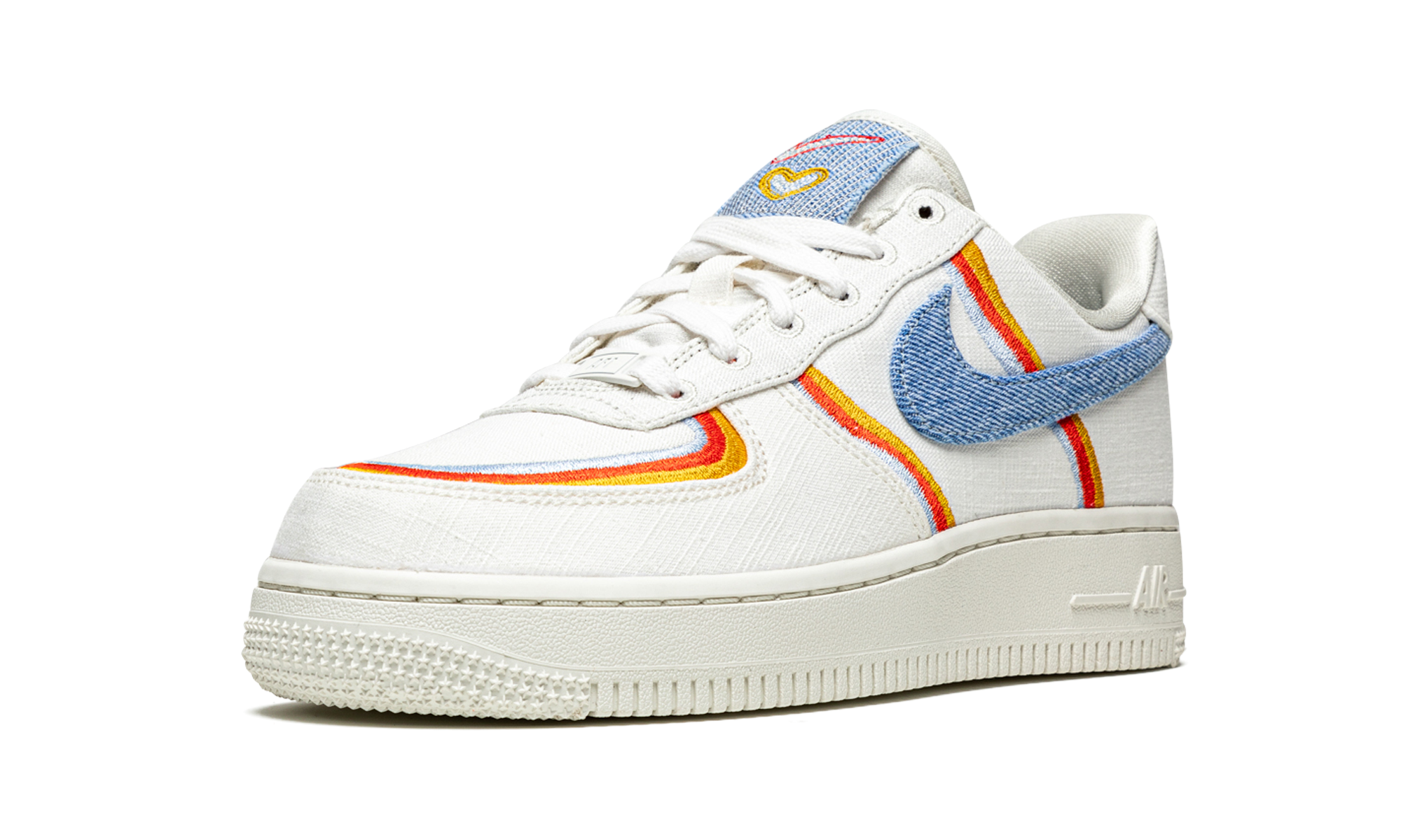 nike air force 1 low sail denim swoosh women s+DJ4655-133+left diagnol single view